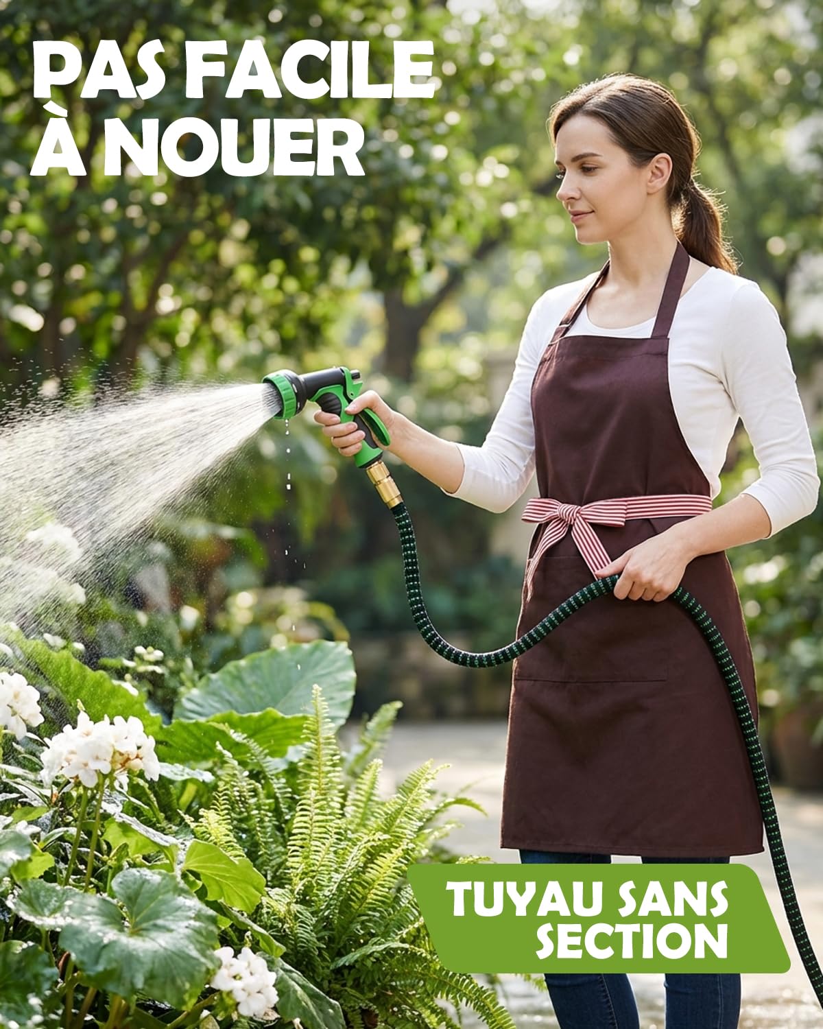 Tuyau d’Arrosage Extensible 30m, Tuyau Flexible Haute Pression avec Pistolet 10 Jets, Raccords Universels 1/2" et 3/4", Anti-Fuite, Léger et Résistant pour Jardin, Voiture et Nettoyage Extérieur