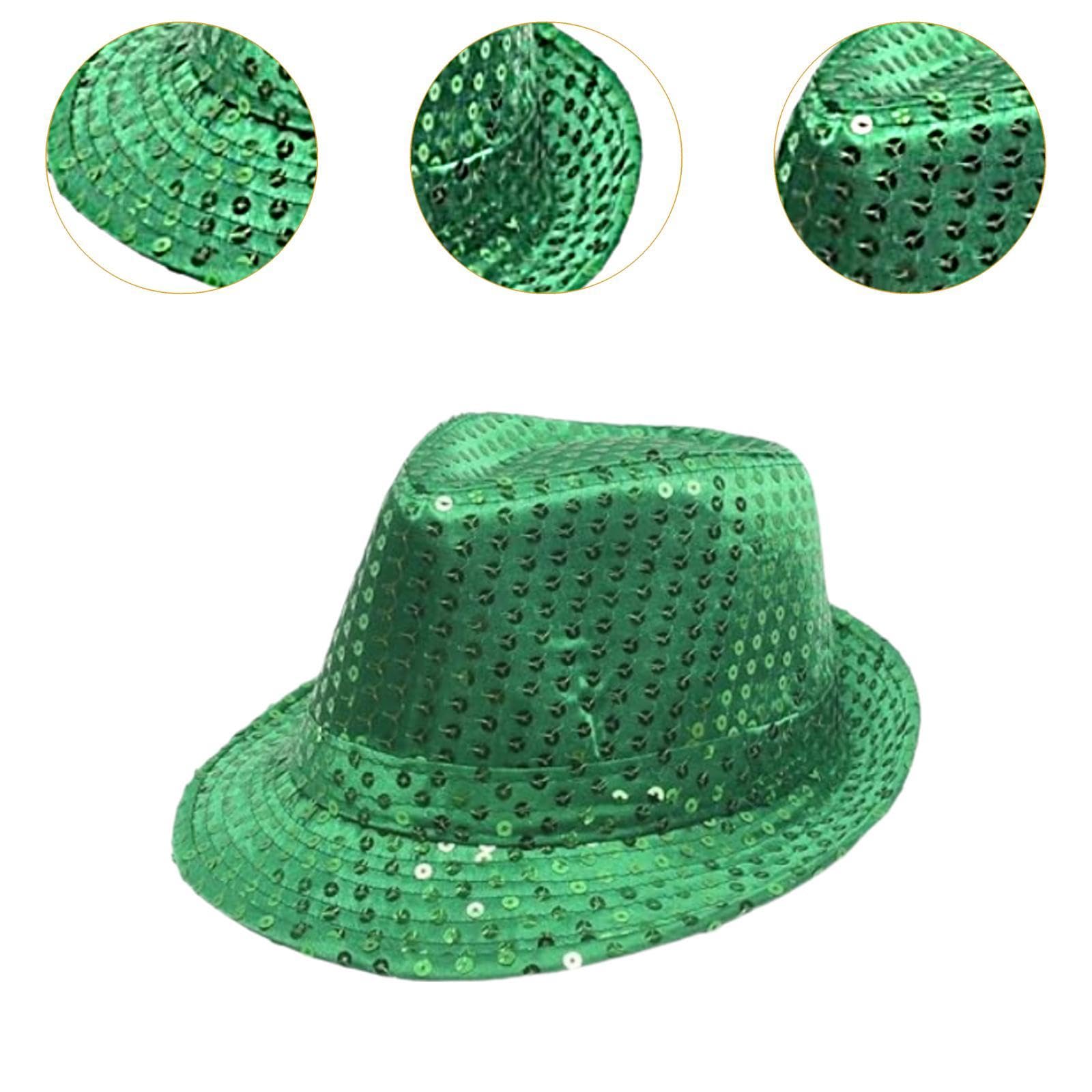 Cappello a bombetta con paillettes per feste in maschera carnevale accessorio per costume scintillante jazz copricapo
