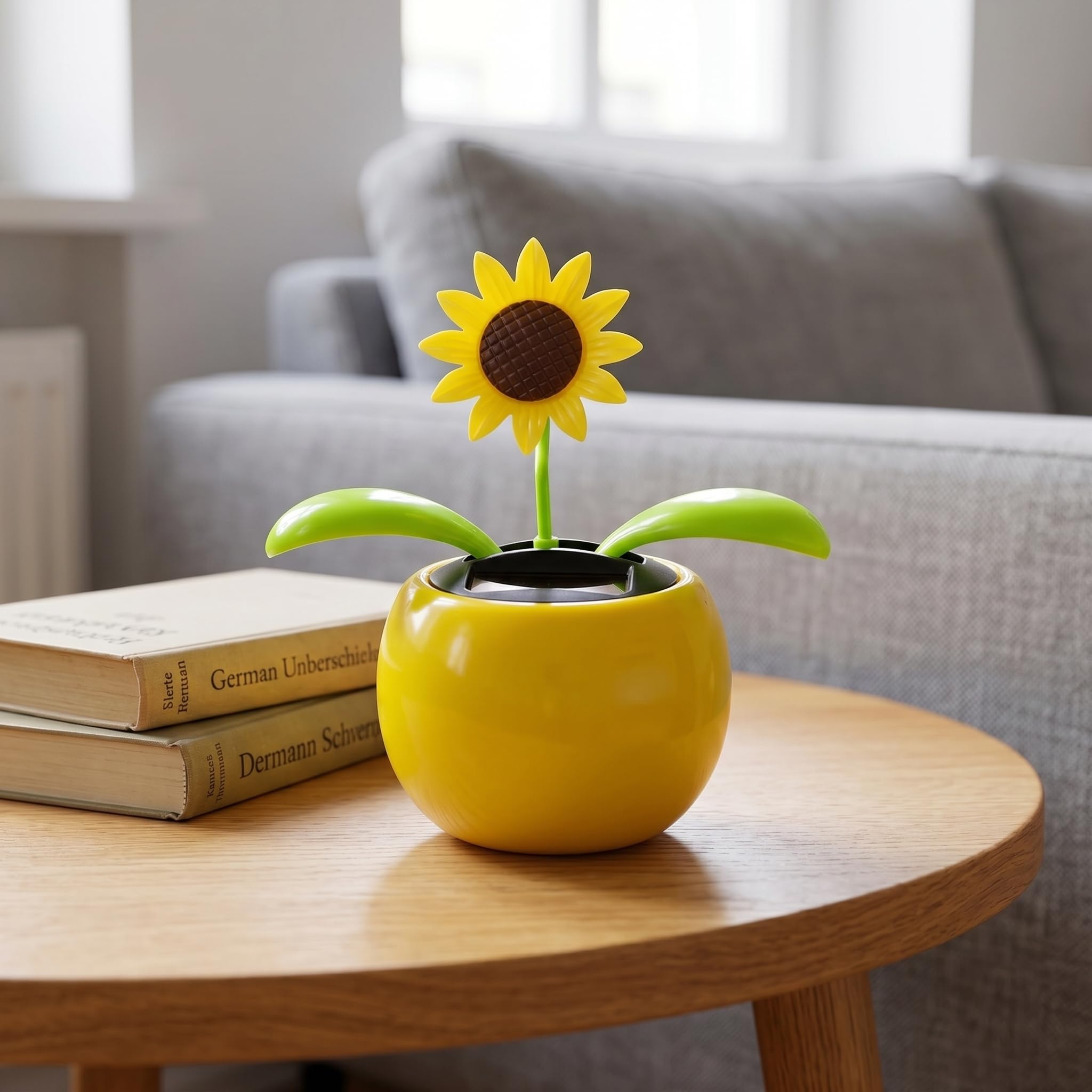 Toyvian Solarbetriebene Tanzende Sonnenblume Auto Armaturenbrett Dekoration 11.00X7.00X7.00Cm Innenraum Ornamente Energiesparende Auto-Innendekoration