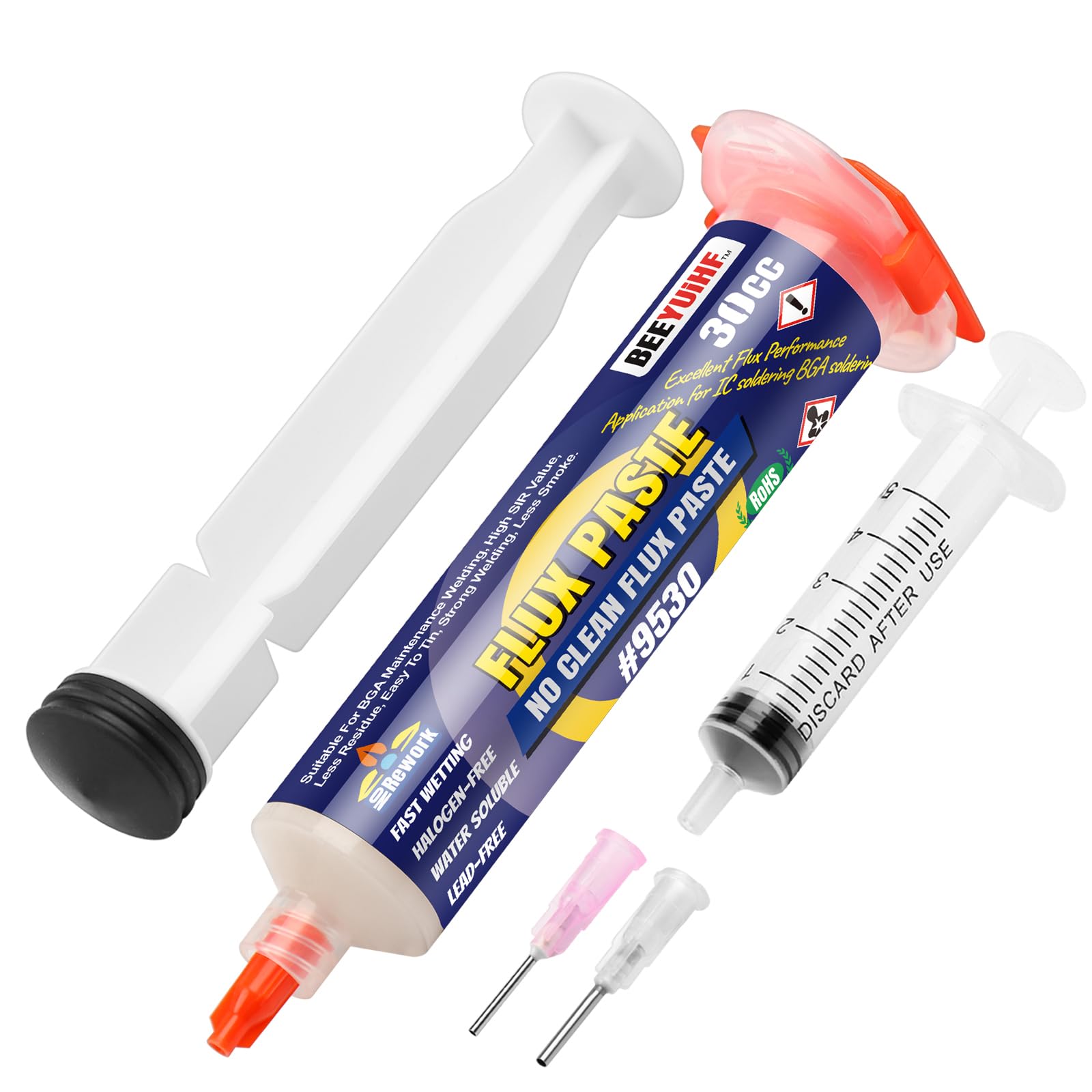 No-clean Flussante Saldatura, Senza Piombo Flussanti e Paste per Saldatura, 30mL Siringa flussanti per saldatura, per PCB SMD BGA PGA elettrici (1.62oz/46g)