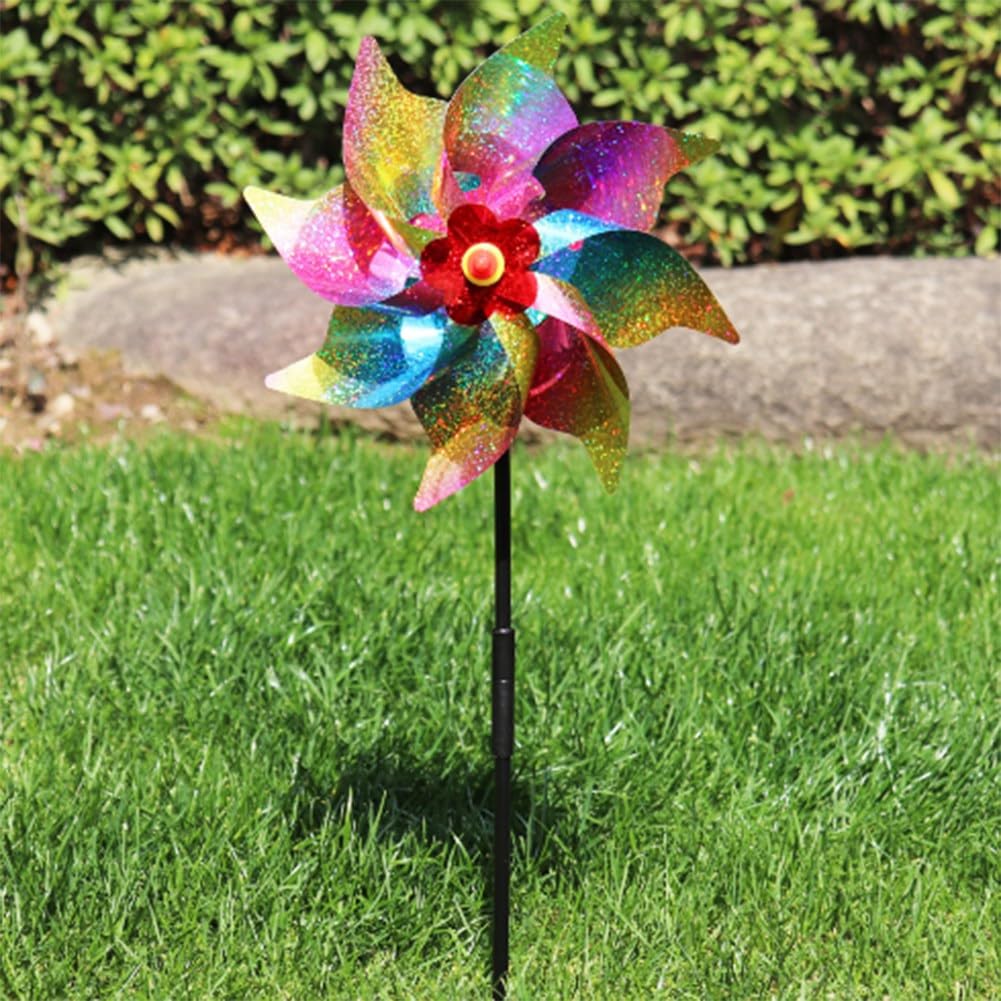 6 Piezas de Hilanderos de Viento Brillantes para Patio y Jardín, Decoraciones de Patio de Césped, Molinetes Coloridos, Remolinos Reflectantes, de Viento