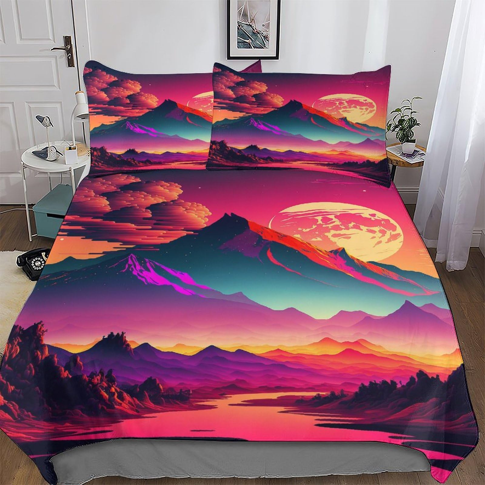 Parure de lit douce et anti-plis King 220x240cm à fermeture éclair