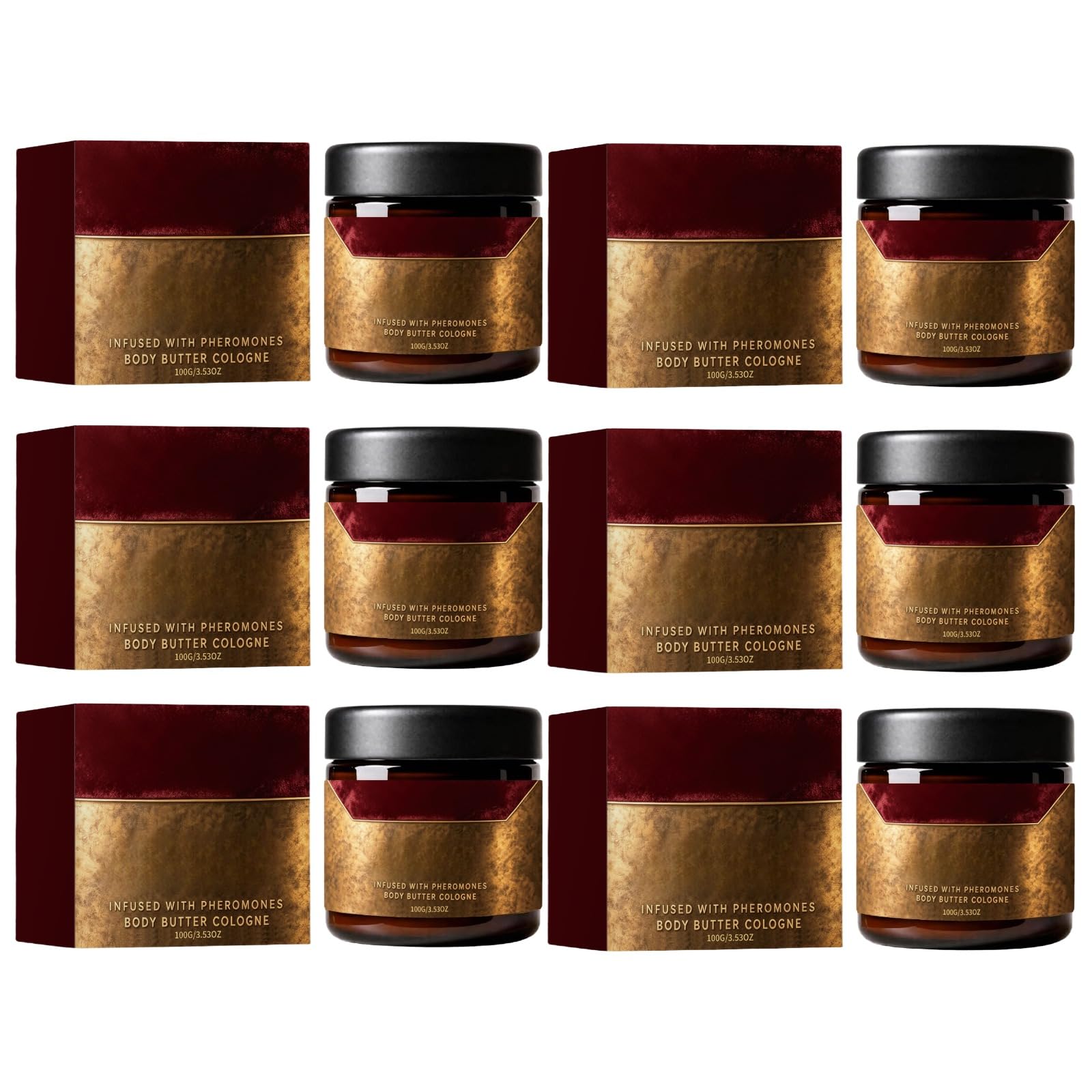 Körperbutter Mit Herren-Kölnisch Wasser Duft, Mit Pheromonen, Angereichert Mit Shea Und Kakao, Luxus Feuchtigkeitsspendende Körpercreme Für Männer (6 PCS)