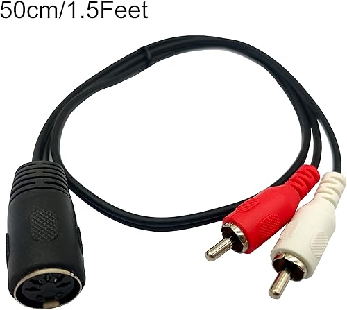 Miniatura 6 de Qaoquda - Cable DIN de 5 pines a RCA, 5 pies4.9 ft, enchufe macho DIN a 2 RCA macho cable adaptador de audio para sistemas electrofónicos Bang &