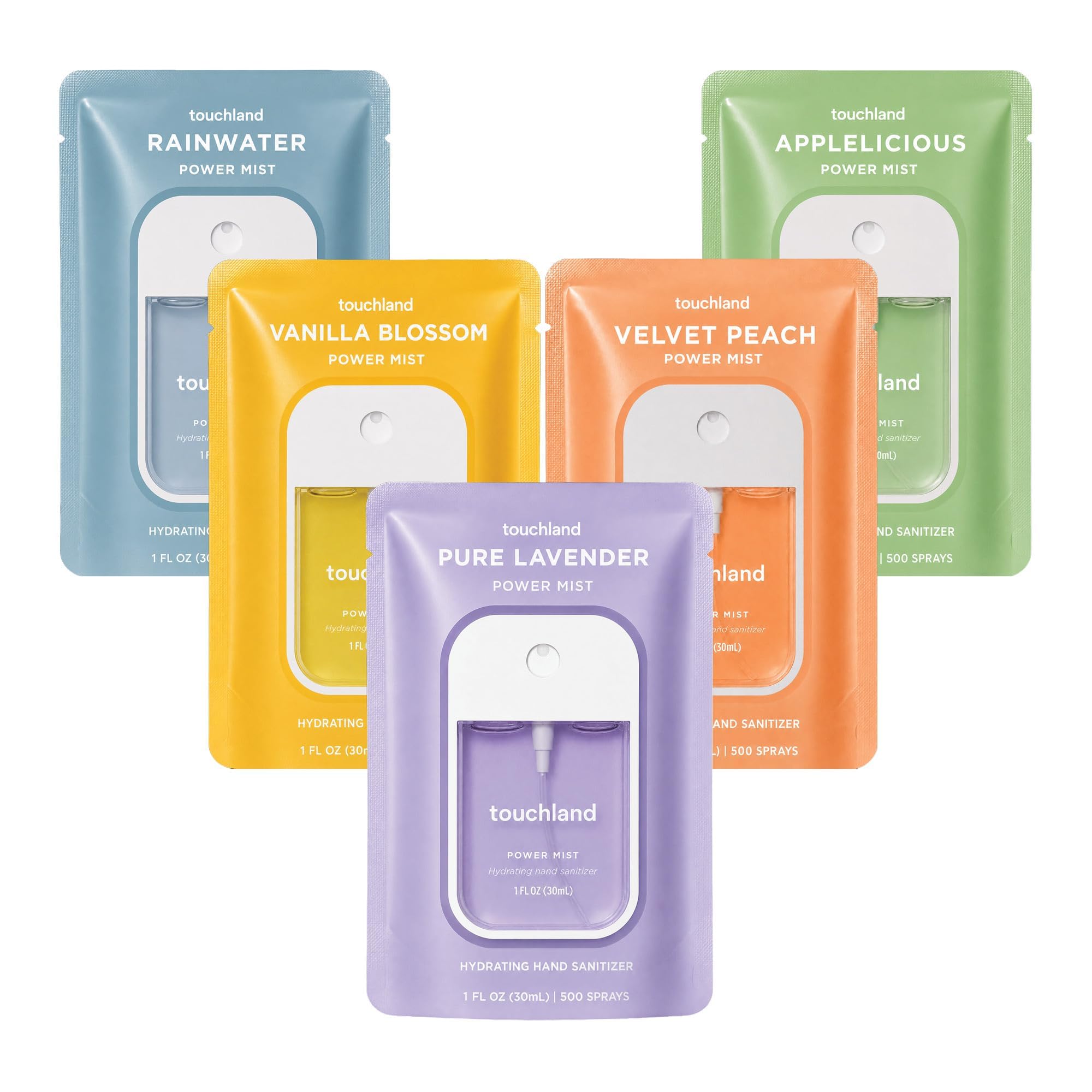 Touchland Blossom 5 Hydrating Hand Sanitizer Spray Set Travel Size