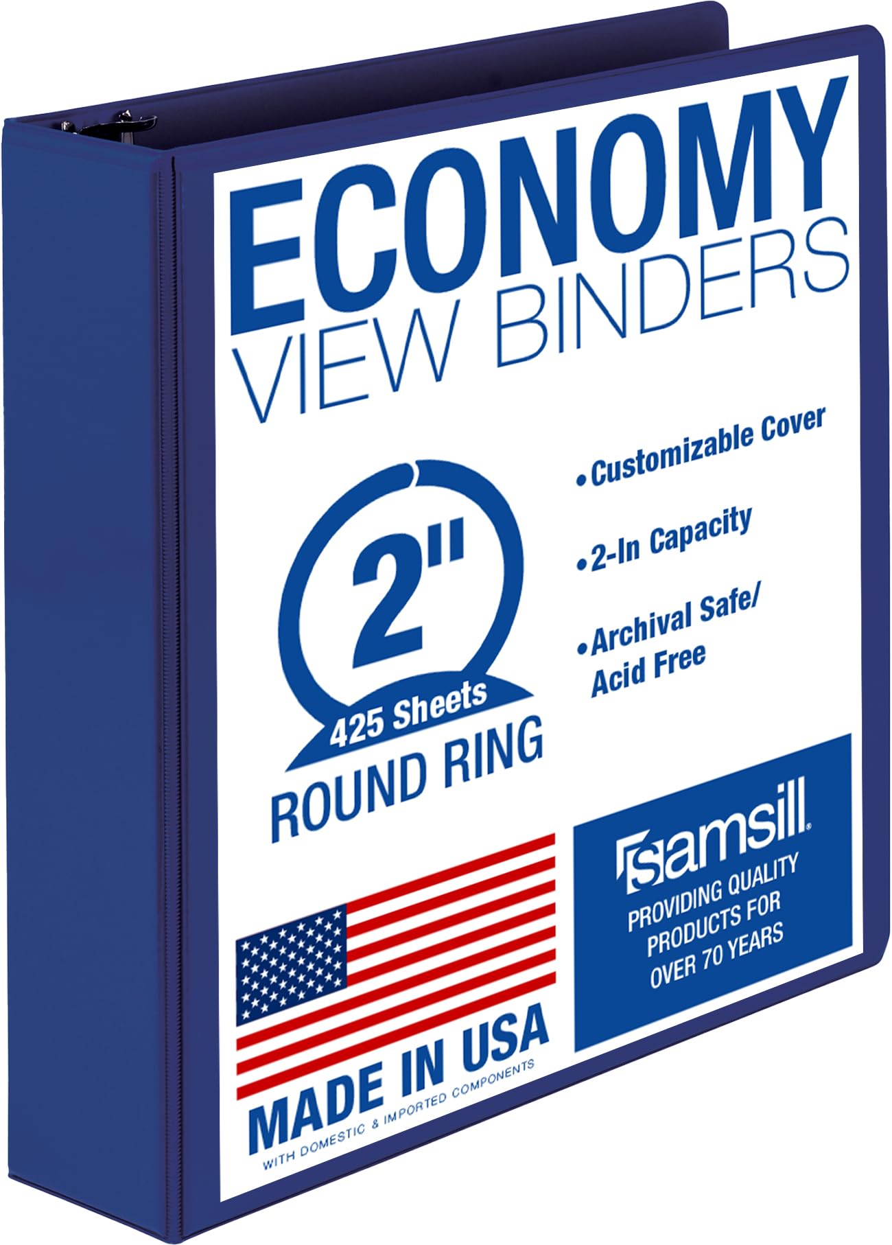 Samsill Economy 18362 Ringordner, rund, 5,1 cm, Blau