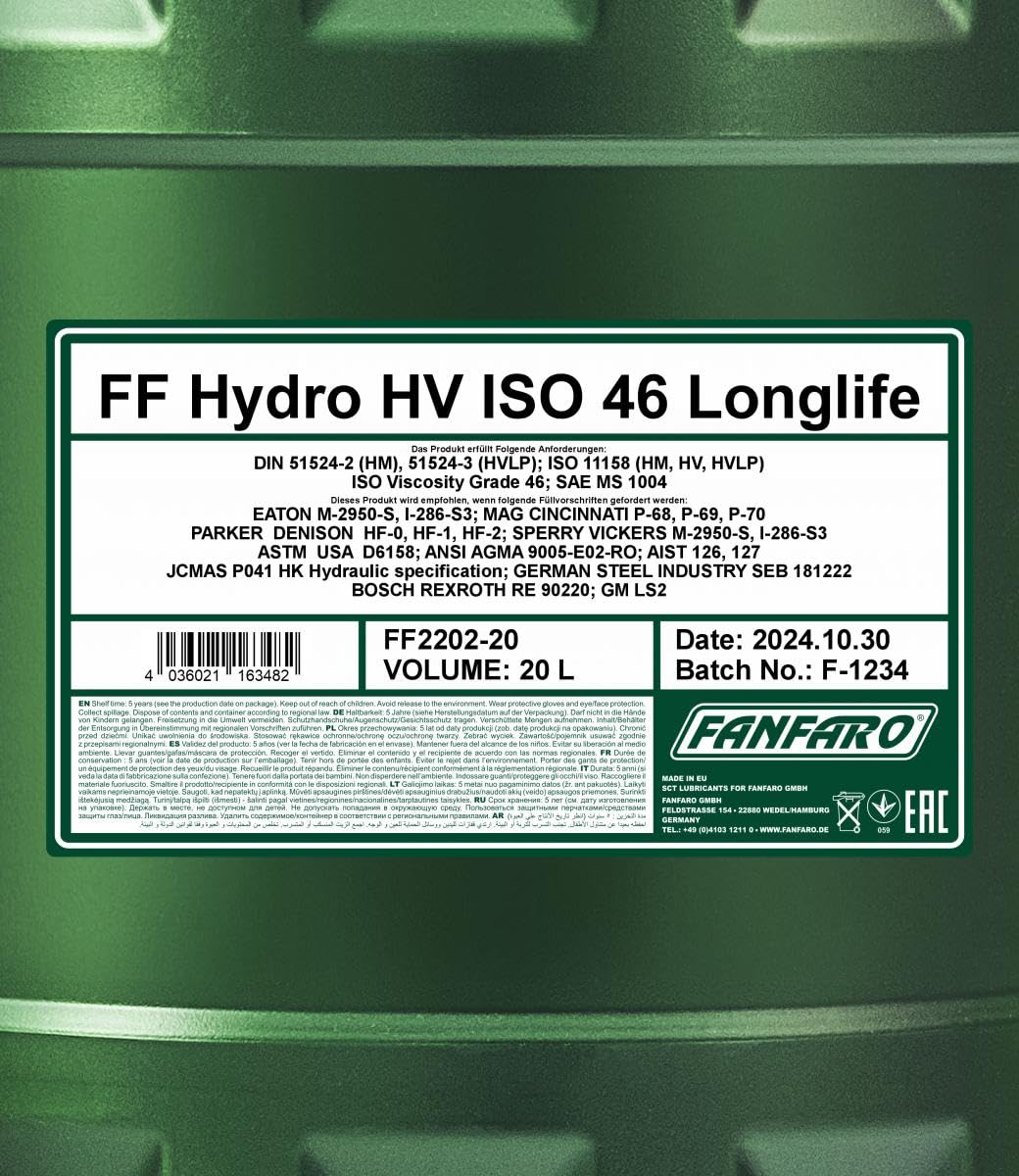 FANFARO FF2202-20 Huile hydraulique 20L