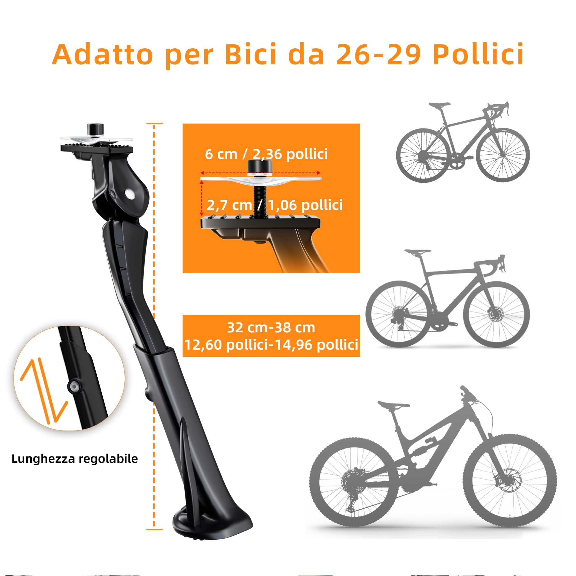 Cavalletto per Bicicletta, Montaggio Centrale per Biciclette/Universale Bicicletta Cavalletto, Cavalletto per Bici da 26 a 29 Pollici, Cavalletti per Bici Regolabili