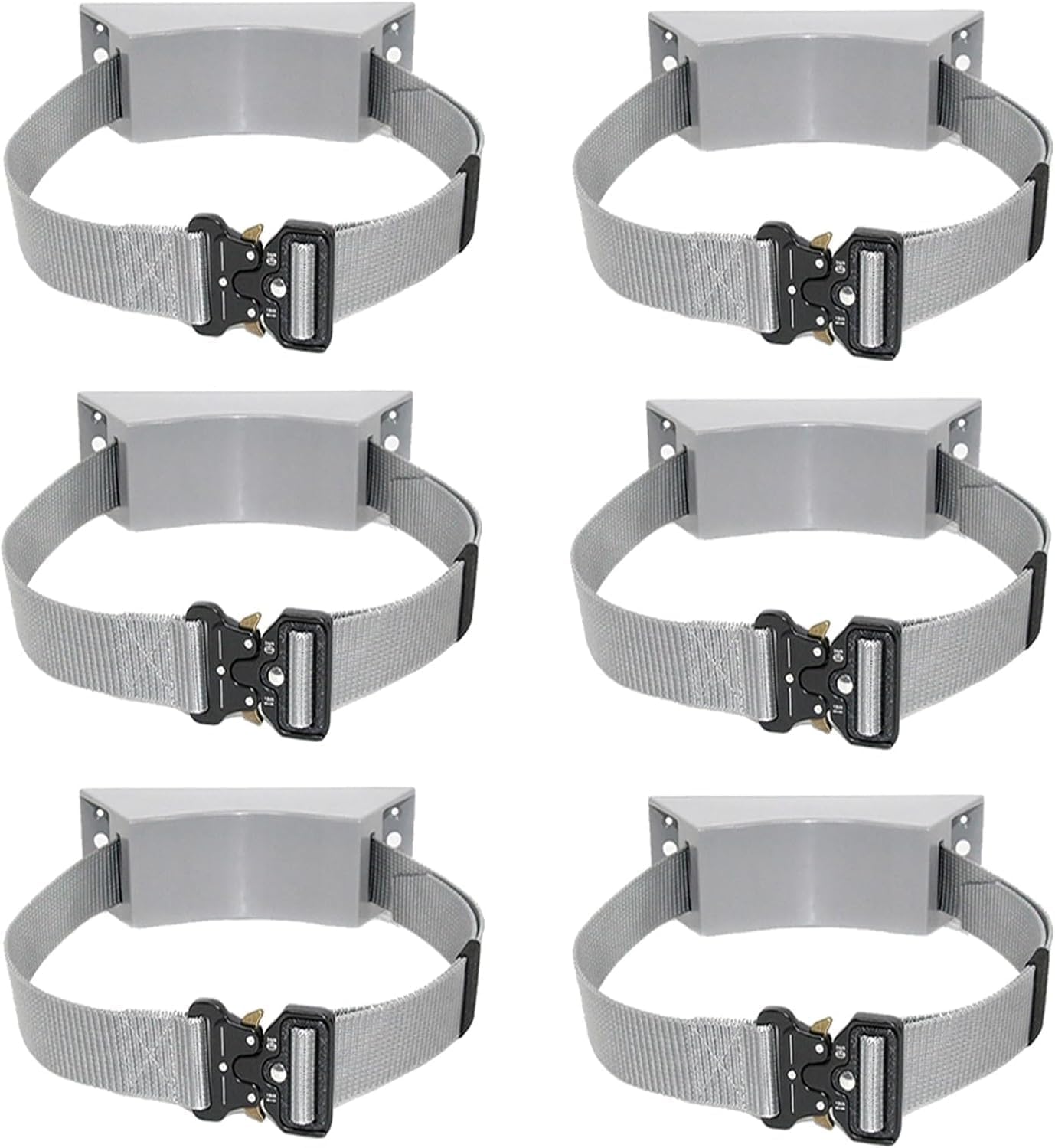 Oxygen Cylinder Wall Mount Bracket - Steel Storage Rack with Adjustable Strap(Gray,6pack)