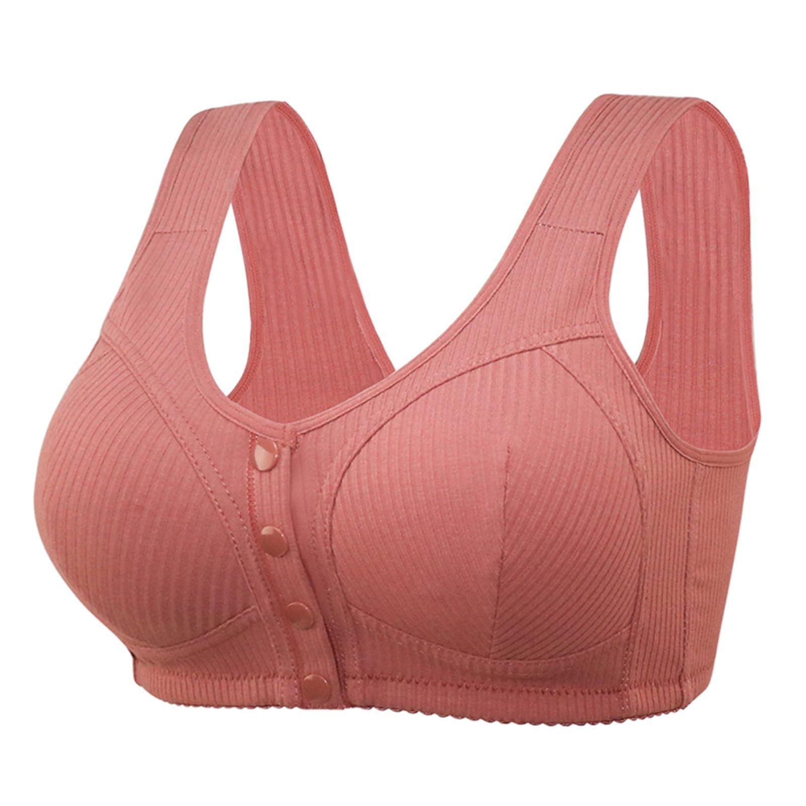 Sujetadores con botones frontales para mujer, sujetadores para mujer, tirantes anchos, cobertura completa, bralettes acanalados, sin costuras, brasier push up, brasier elástico para uso diario