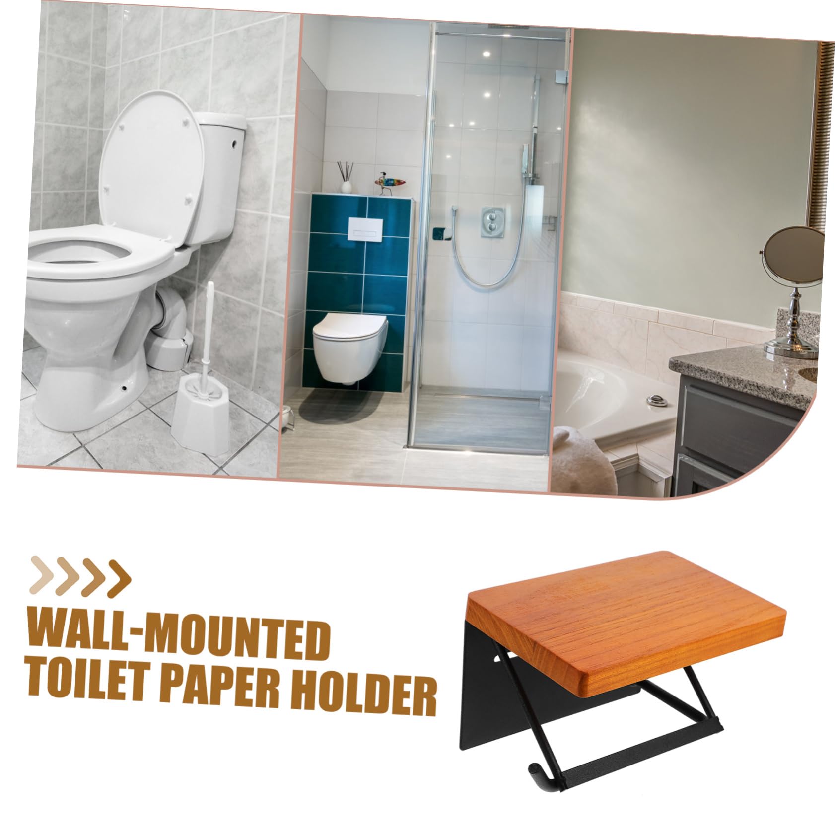 Anneome Portarotolo Igienica da in Metallo Mensola Multifunzione Resistente Rotolo Bagno Compatto con Supporto per Telefono Design Moderno per Spazi Ridotti