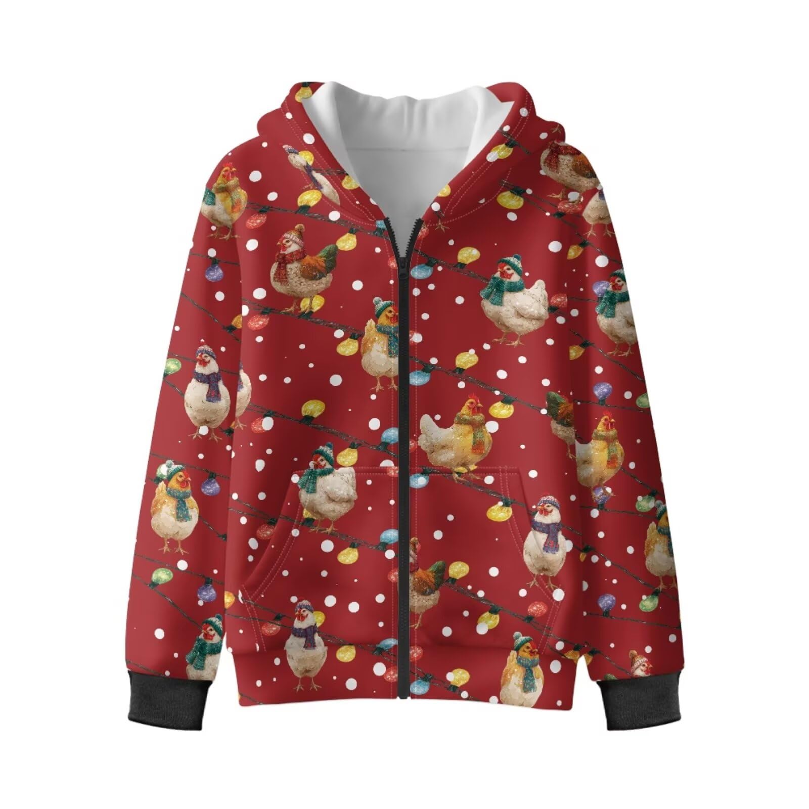 Xoenoiee Bluzy z kapturem z zamkiem błyskawicznym dla dziewcząt, chłopców, dzieci, miękka bluza z kieszenią, młodzieżowy sweter z długim rękawem, top 6-16 lat