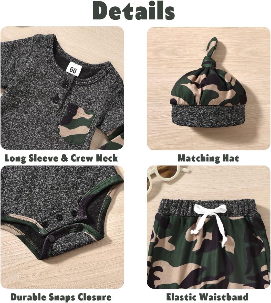 Aalizzwell Newborn Infant Baby Boys Fall Winter Outfit - Image 3
