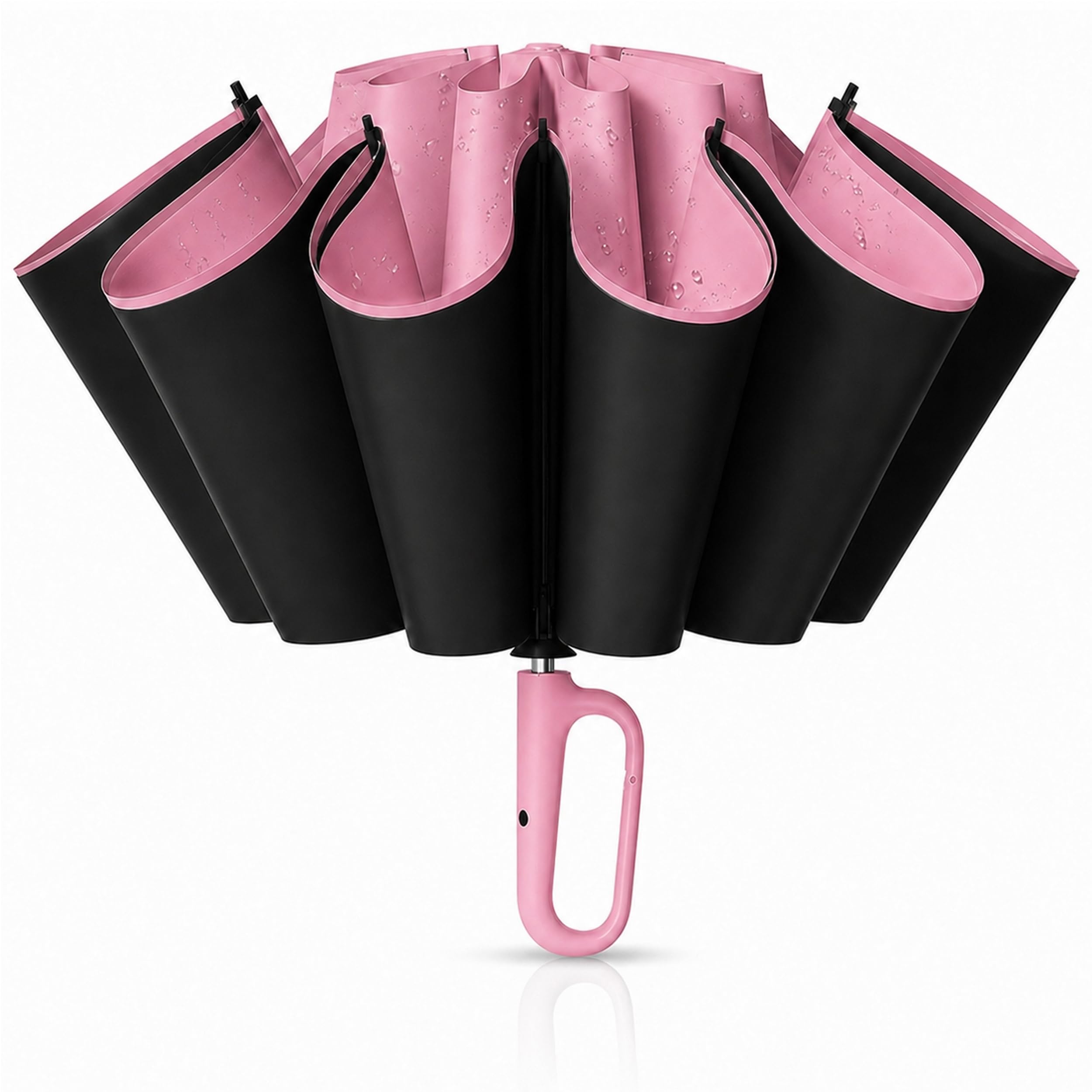 hopz UV Reversible Umbrella with Carabiner Handle – Automatic Open Close Travel Umbrella for Men & Women, Windproof Compact Folding Umbrella, UV Sun Protection & Rainproof, 8 Dual Ribs Portable Umbrella-picture-44