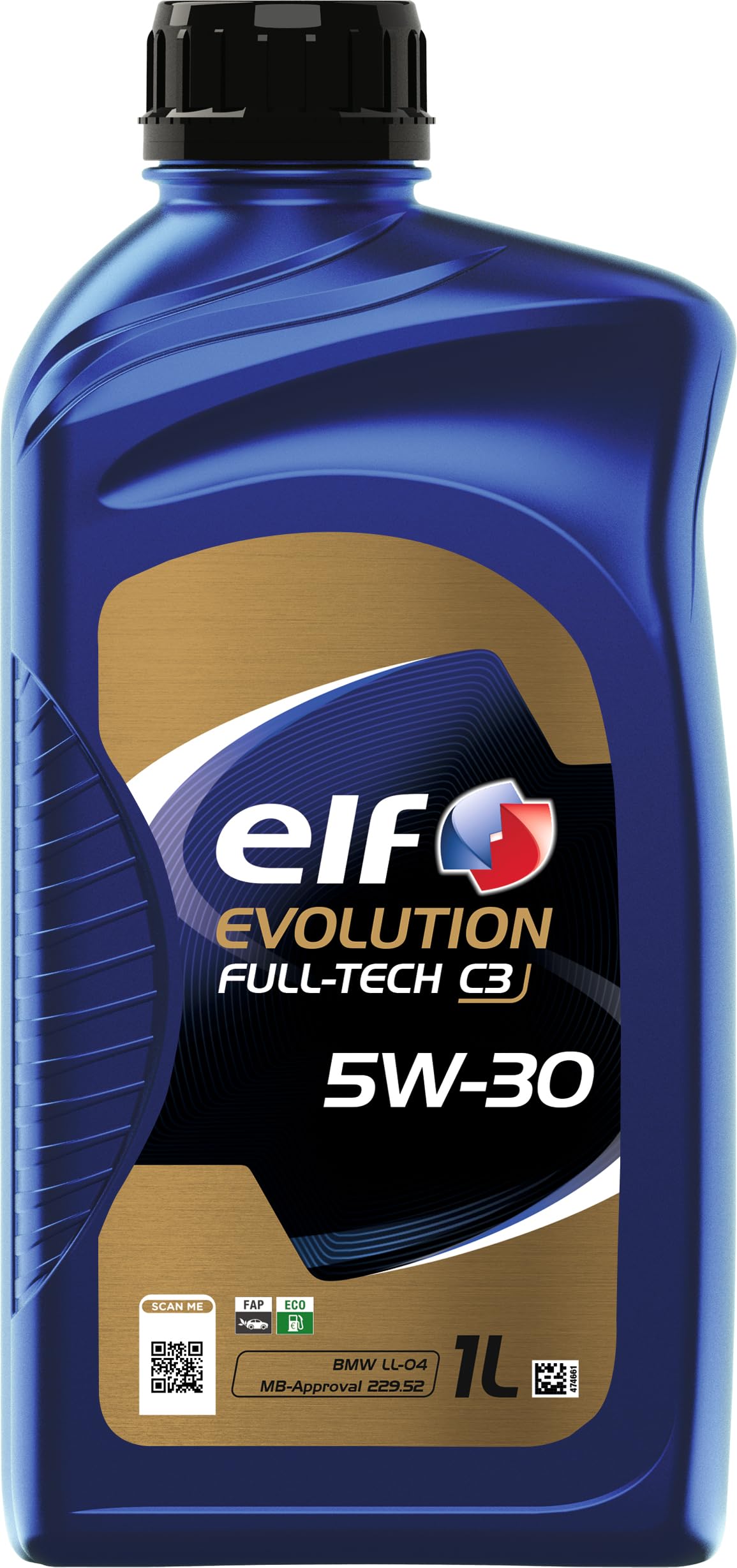 ELF Evolution Full-Tech C3 5W-30, Huile moteur essence et Diesel, 1 litre