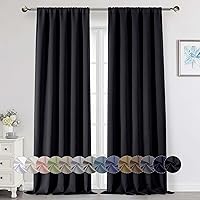 Vista 111 de Cortinas opacas para dormitorio, sala de estar, juego de 2 paneles de 54 pulgadas de largo, cortinas de oscurecimiento de habitación con aislamiento