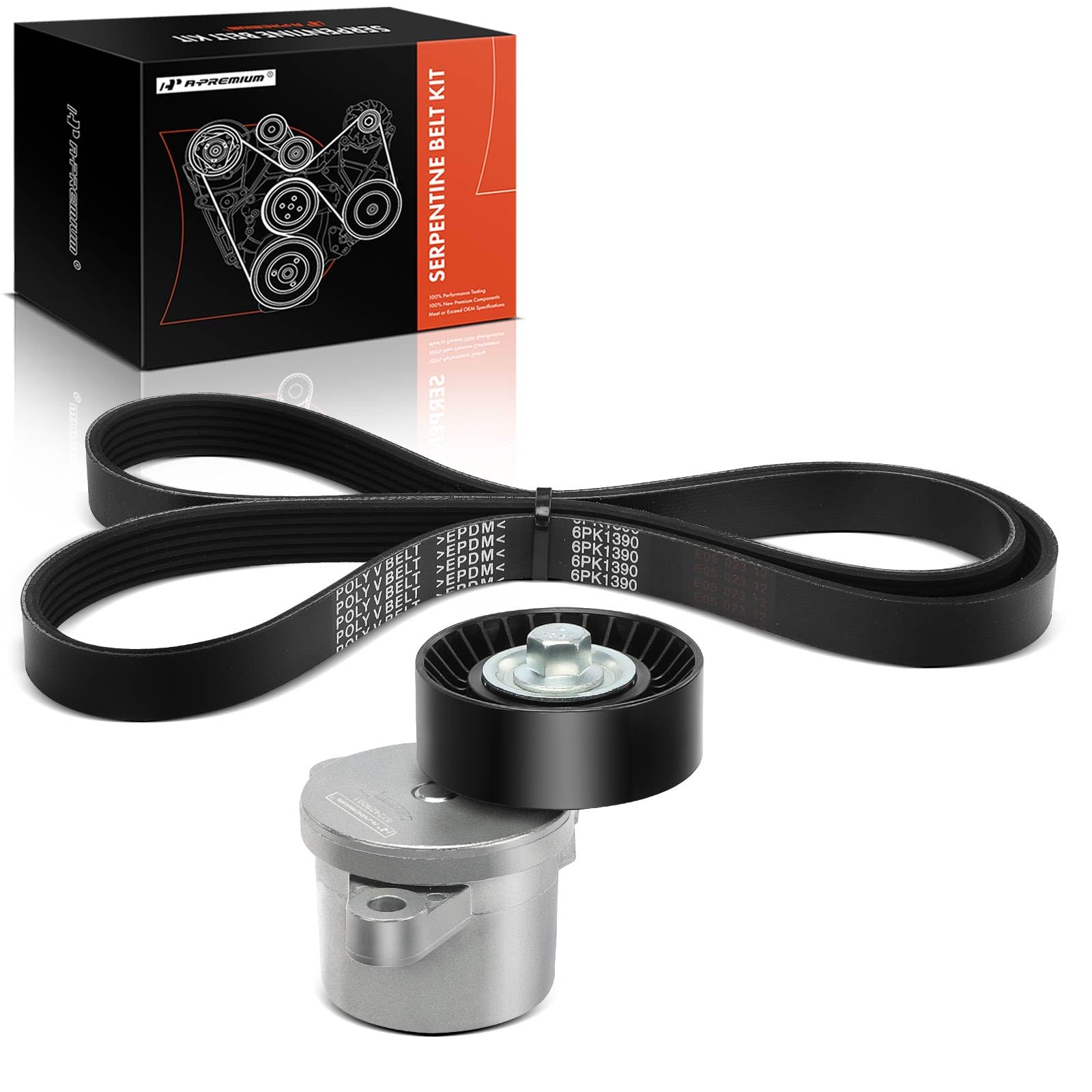 A-Premium Engine Serpentine Belt Drive Kit Compatible with Ford Transit-150 2015-2023, Transit-250 2015-2023, Transit-350, Transit-350 HD & Mobility