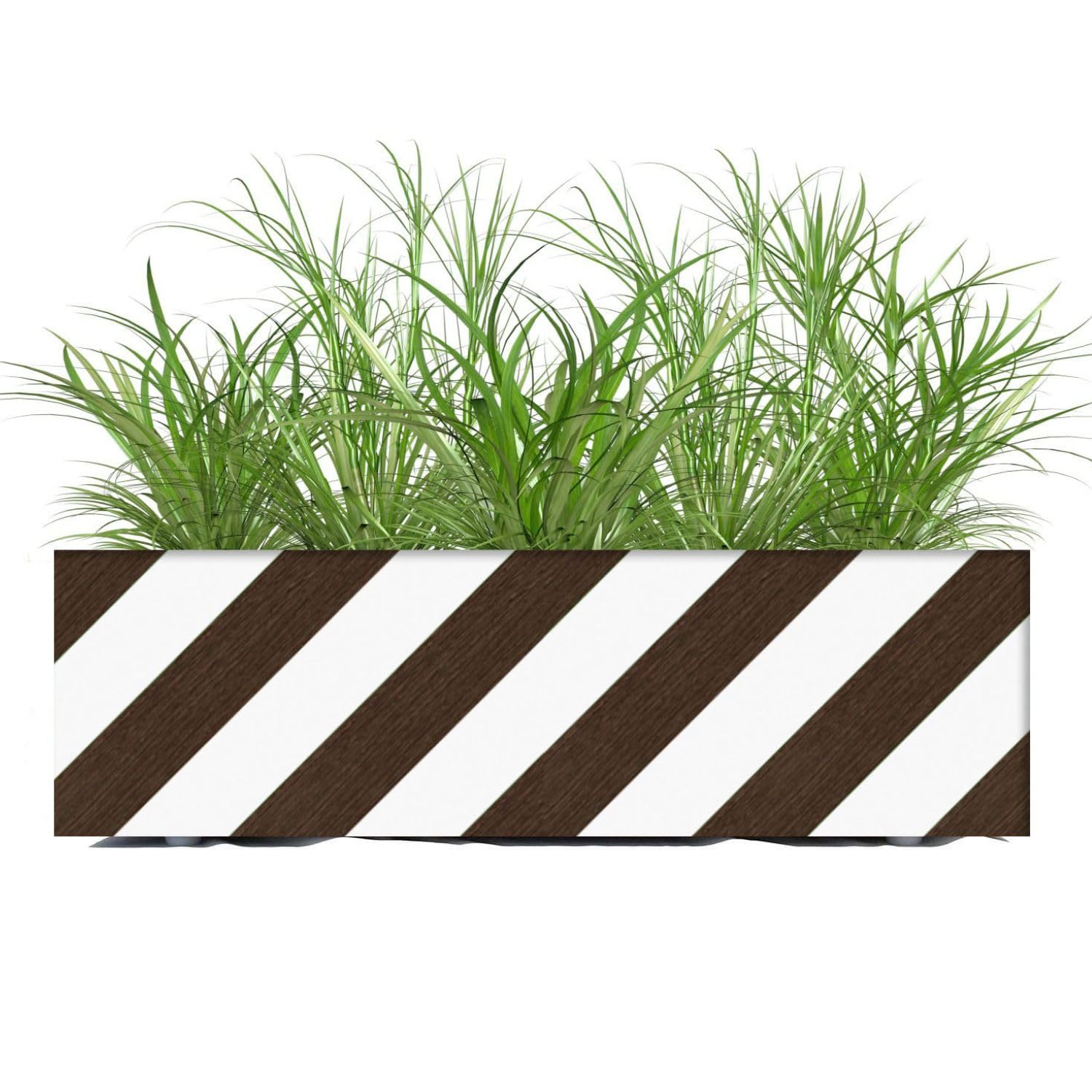 Vyani, Recto Wooden Planter Box, Brown and White, 22 x 6.5 x 6.5 inch, 1 Unit