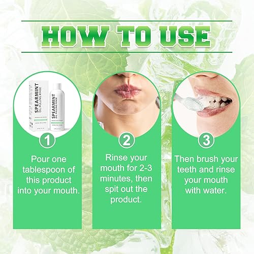 Miniatura 6 de Enjuague bucal con aceite de menta verde, enjuague bucal de coco prensado en frío para blanquear los dientes, aceite de menta natural para ayudar a