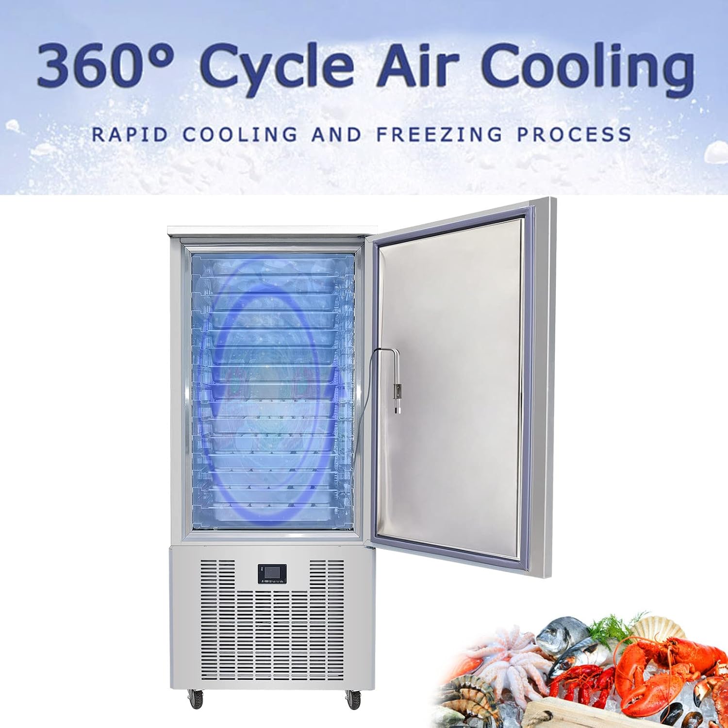 Interior view of Kolice Blast Chiller with 15 trays