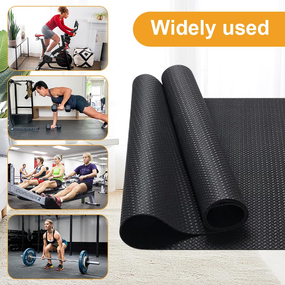 LOMUG Bieżnie, 5 mm, antypoślizgowa mata ochronna Peloton, podwójna mata podłogowa, mata ochronna, sprzęt fitness do sprzętu sportowego Home Gym