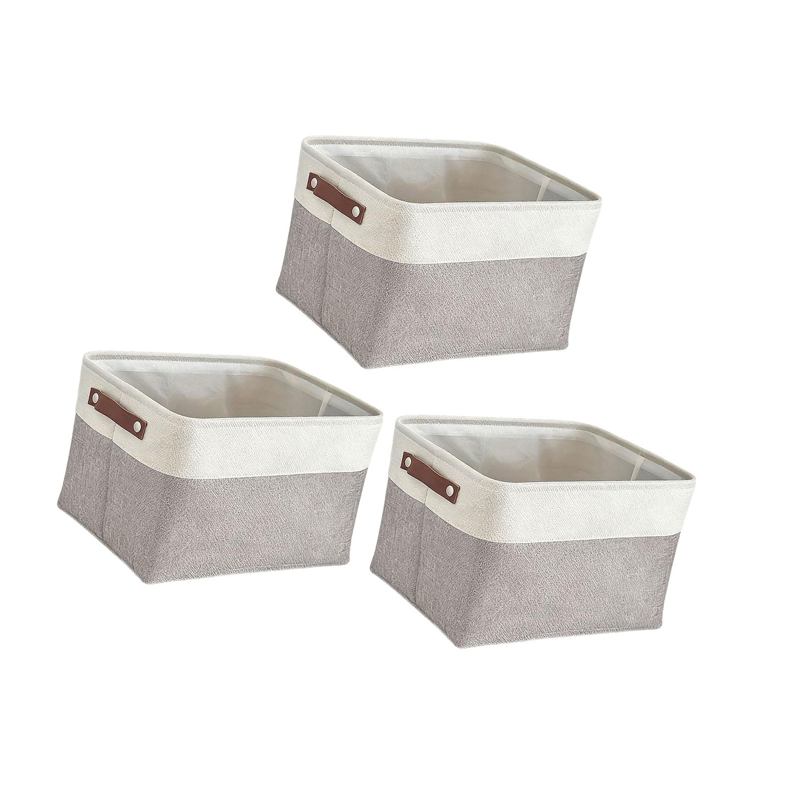 Buxuaaaa Foldable Cotton Linen Storage Baskets for Closet Organizing Space Saving Laundry Basket