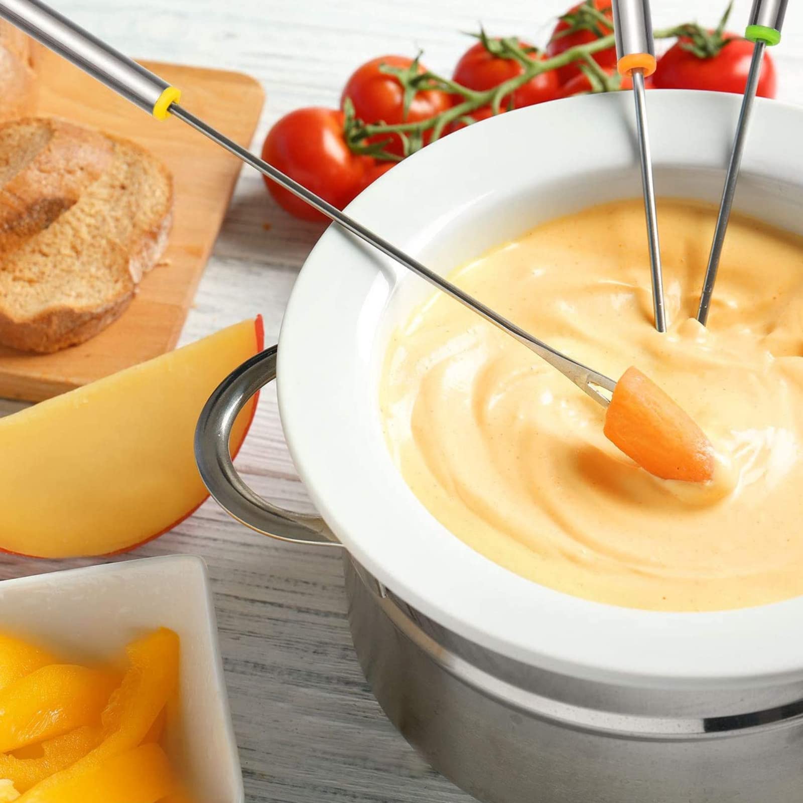 6PCS Stainless Steel Fondue Forks - 9.5 Inch, Colored Coding, Set of 6 for Hot Pot, Barbecue, Fruits, Vegetables — Amazon image 5