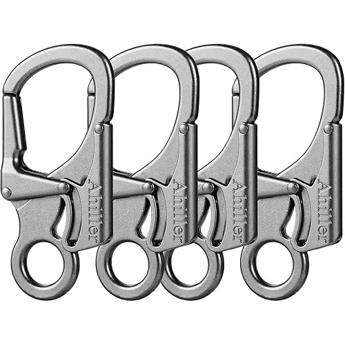 Ahiller Carabiner Clip, Double Anti-Misopening Locking Design, 3" Zinc Alloy Heavy Keychain for Outdoor Camping Hiking, Key Ring Clip