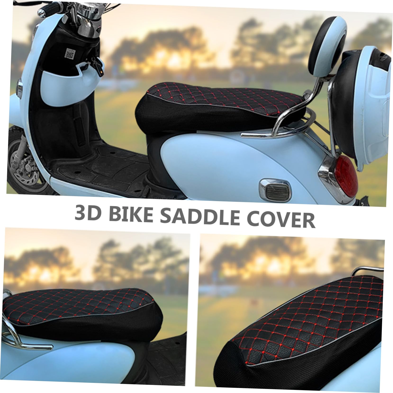 Gatuida 4pezzi Coprisella Cuscino Sella Antiscivolo e Traspirante Compatibile Con e Scooter Assorbimento Urti Elasticità Stagione Tutta