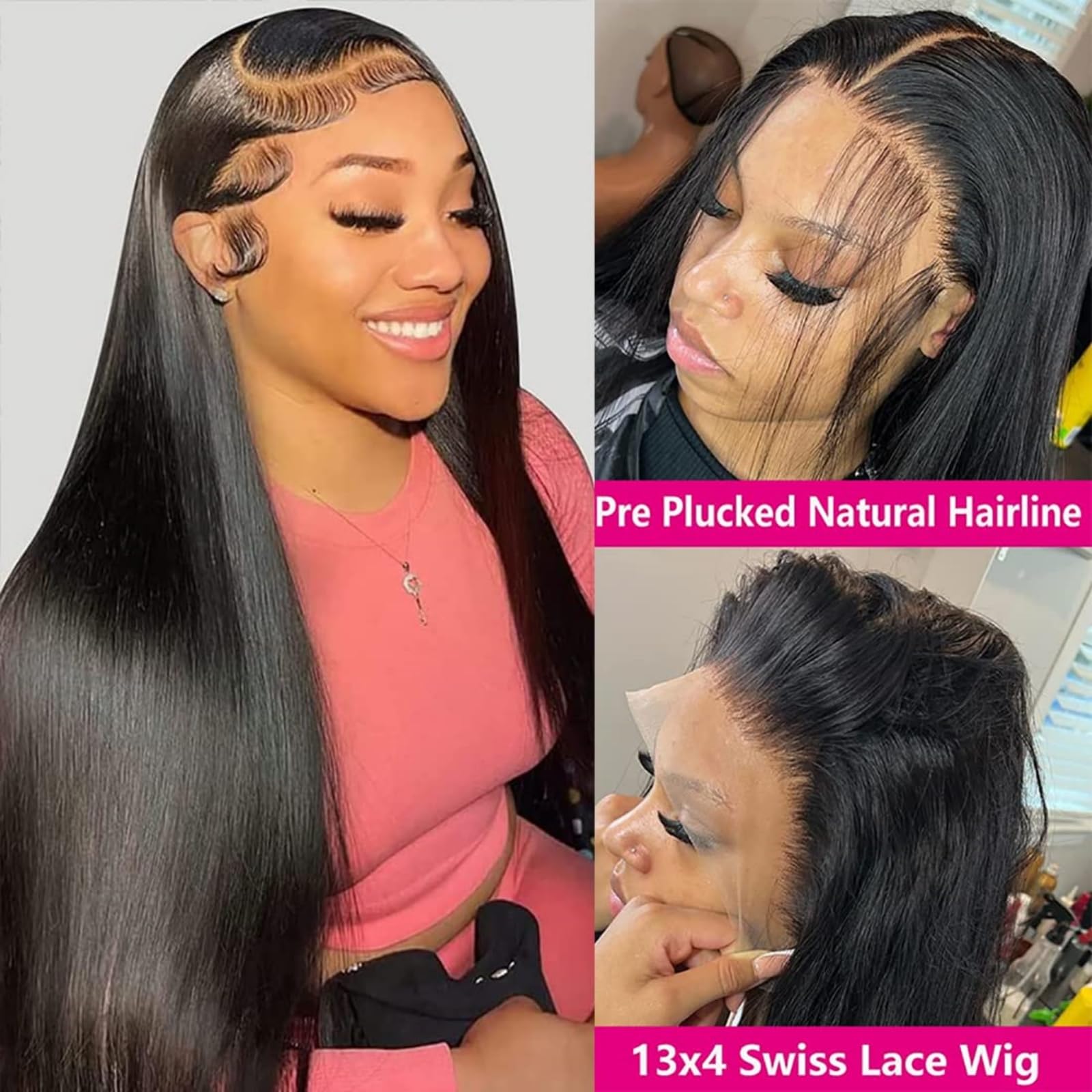 13x4 HD Lace Front Human Hair Wig Straight 150% Density Pre Plucked Baby Hair Summervibes[AISI HAIR]Bob Wig Human Hair 13x4 HD Lace Front  main image 4