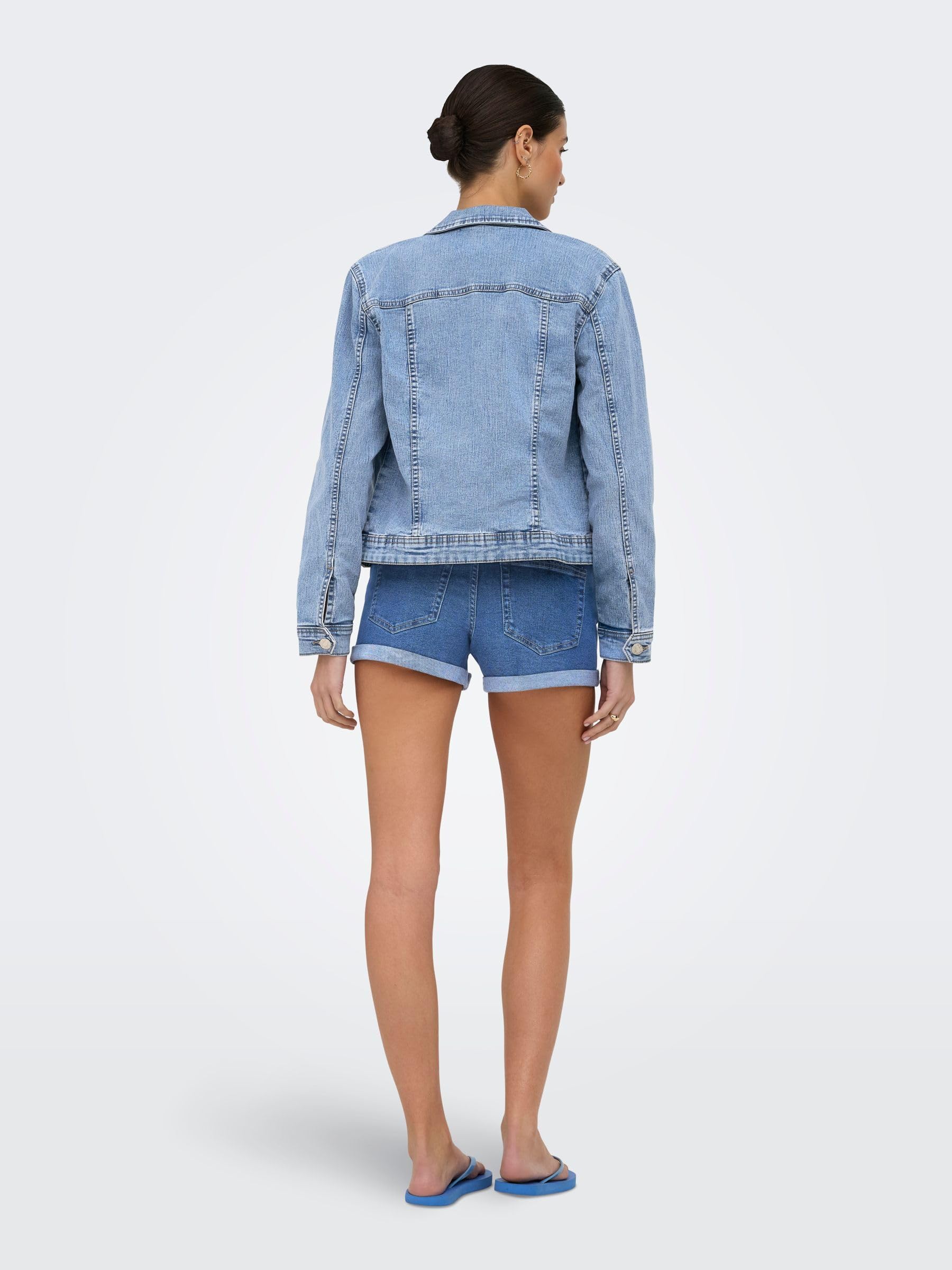 ONLY Onltia Dnm Jacket Col Pimbox Noos Giacchetto denim Donna