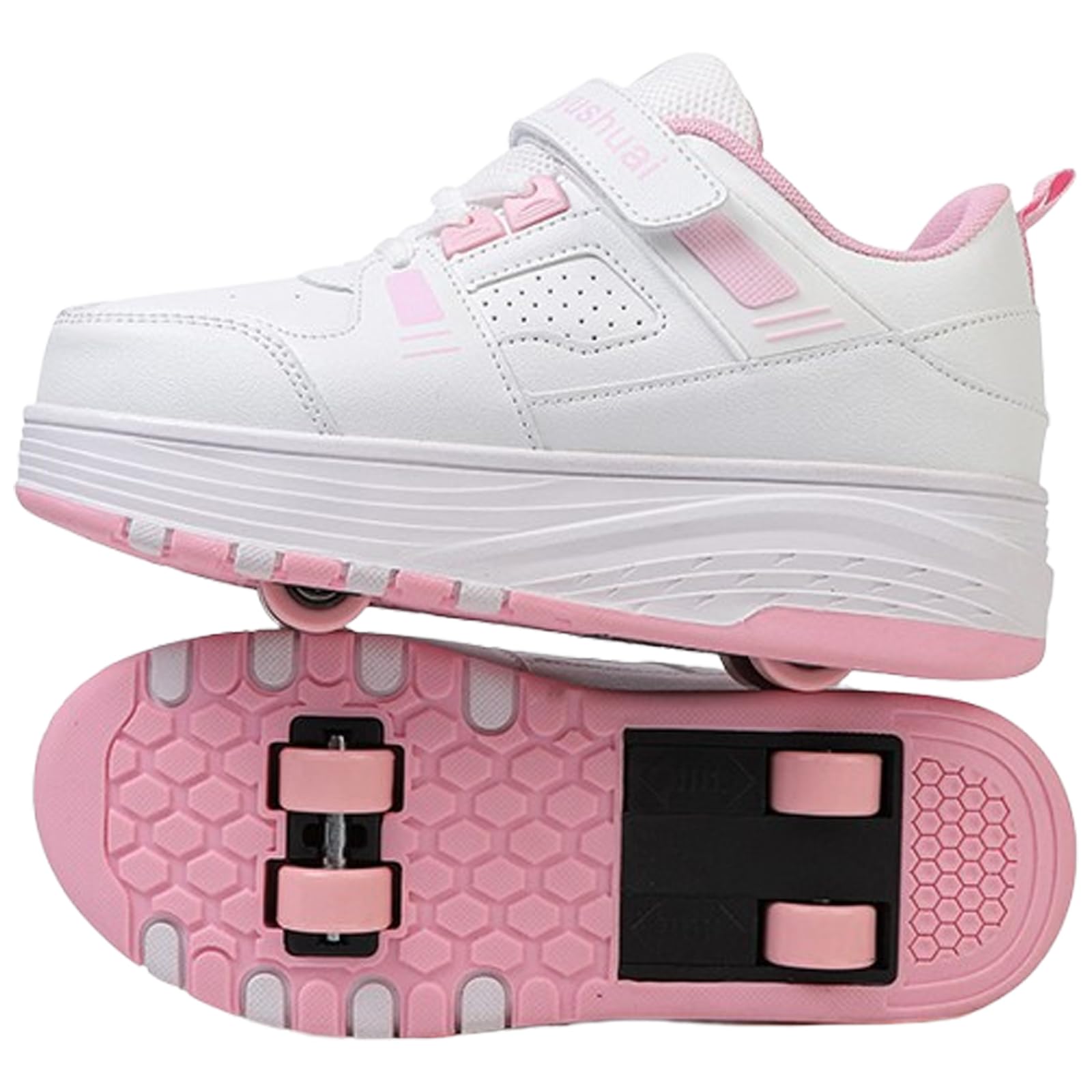 Chaussures Enfant avec roulettes,Basket Roller Fille,Chaussures a roulettes Retractable,Baskets avec Roues rétractables,Confortable et résistant à l'usure,pour Les débutants en Sports