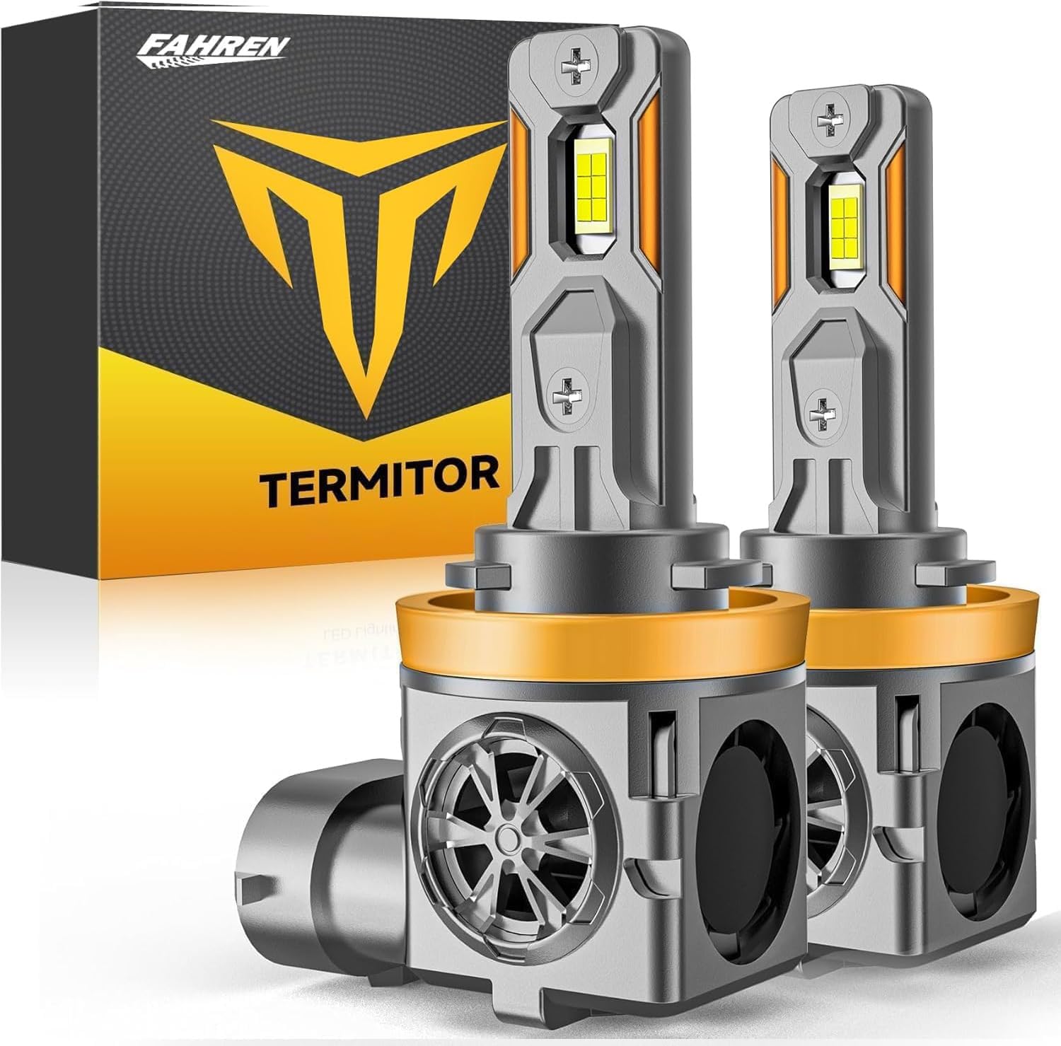 Bombillas Termitor H11/H9 de 70,000LM, 6500K, tamaño mini, con ventilador. Pack de 2.
