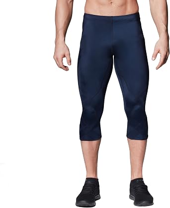 CW-X Mens Stabilyx 3/4 Compression Tights, 225806 | 3/4 compression pants with EXO-WEB support for knees, hips and lower back