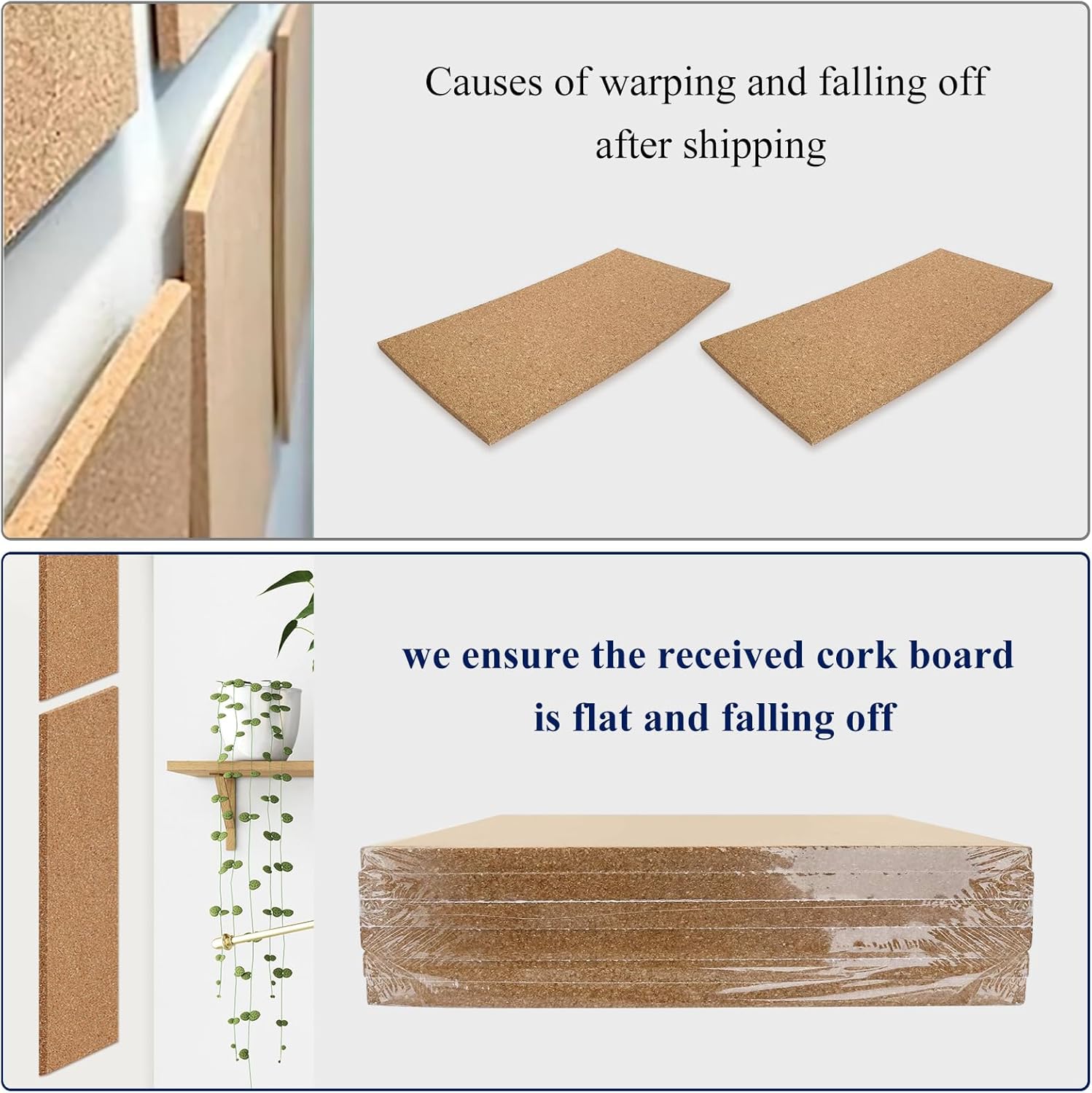 NACHLYNN Cork Board 12 Pack 17 x 8 Square Bulletin Board for Wall Self-Adhesive Corkboards with 100 Push Pins Frameless Cork Tiles for Walls Home Office