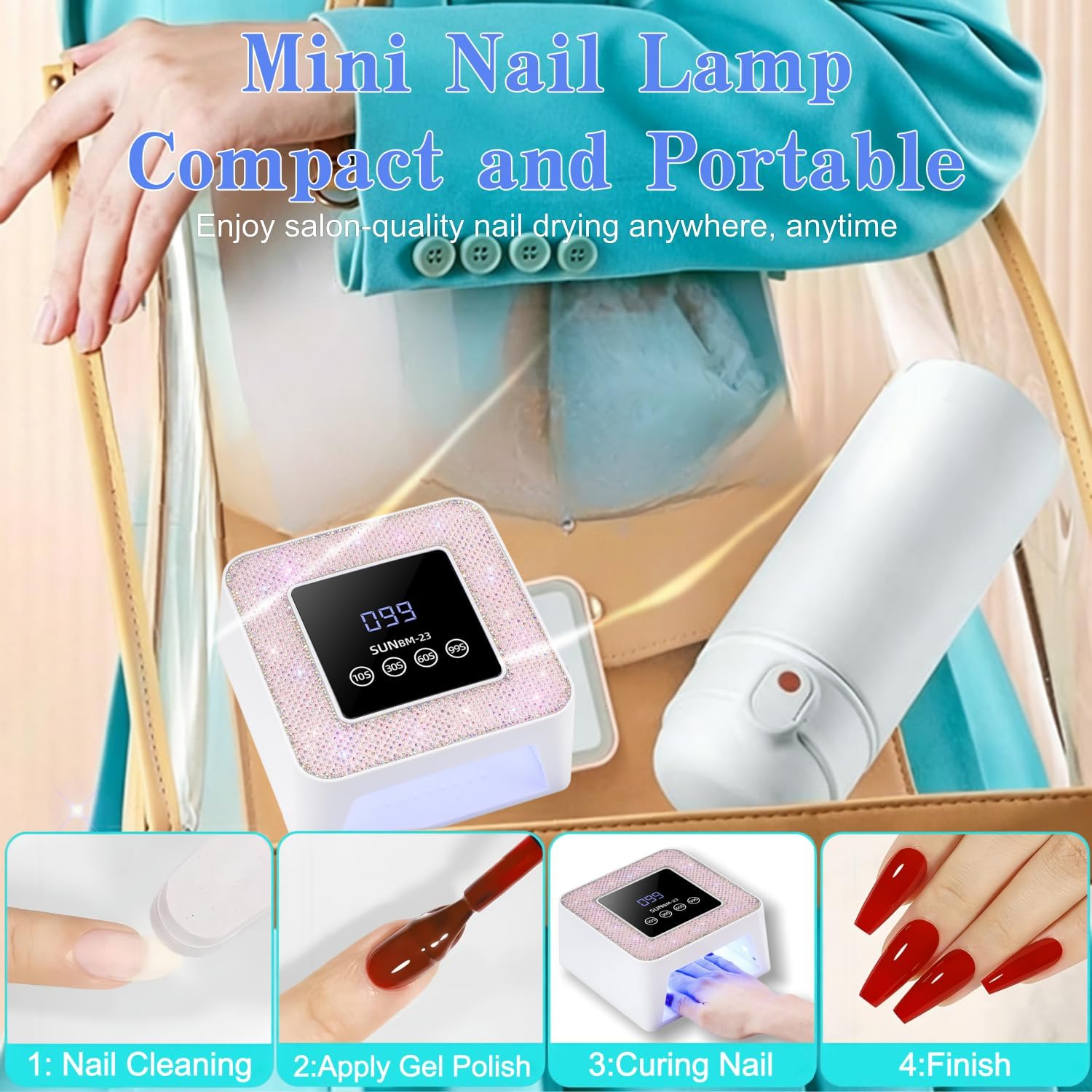 UV LED Nail Lamp, Nail Curing Lamps for Gel Polish with Automatic Sensor/4 Timer Setting,Led Nail Dryer, Professional Nail Art Drying Tools for Fingernail and Toenail