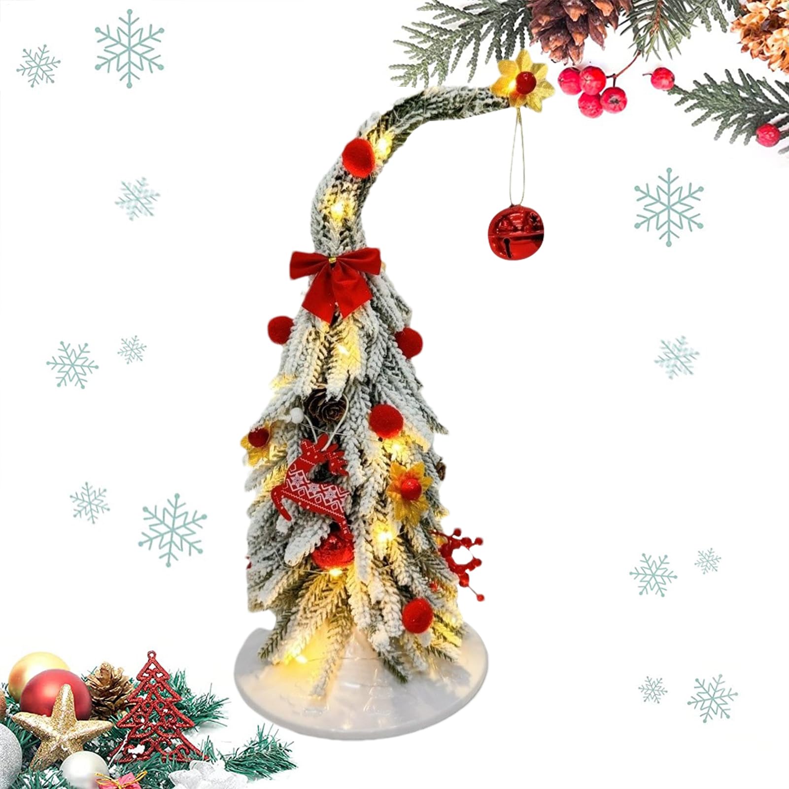 Árbol de Navidad artificial compacto para pisos pequeños y chimeneas sin espacio