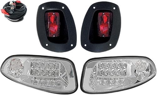 Red Hawk LGT-360LC SS Kit de luces estilo fábrica compatible conreemplazo para carritos de golf E-Z-GO RXV 12V 2008-2015 lente transparente