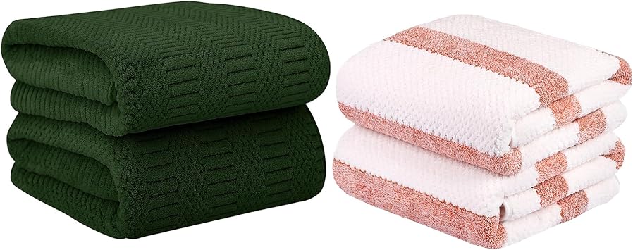 JML Pack of 4 Large Bath Towels, 30"x60", Microfiber Towel Set, Ultra Soft, Super Absorbent, Fast Drying, Perfect for Suana, Shower, Pool, Sport, Travel, Fitness, SPA,Yoga