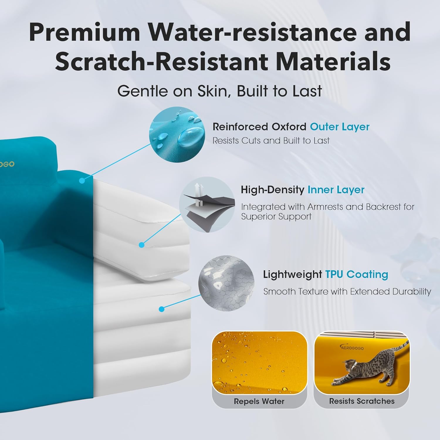 Aerogogo Inflatable Sofa in use by two people outdoors.