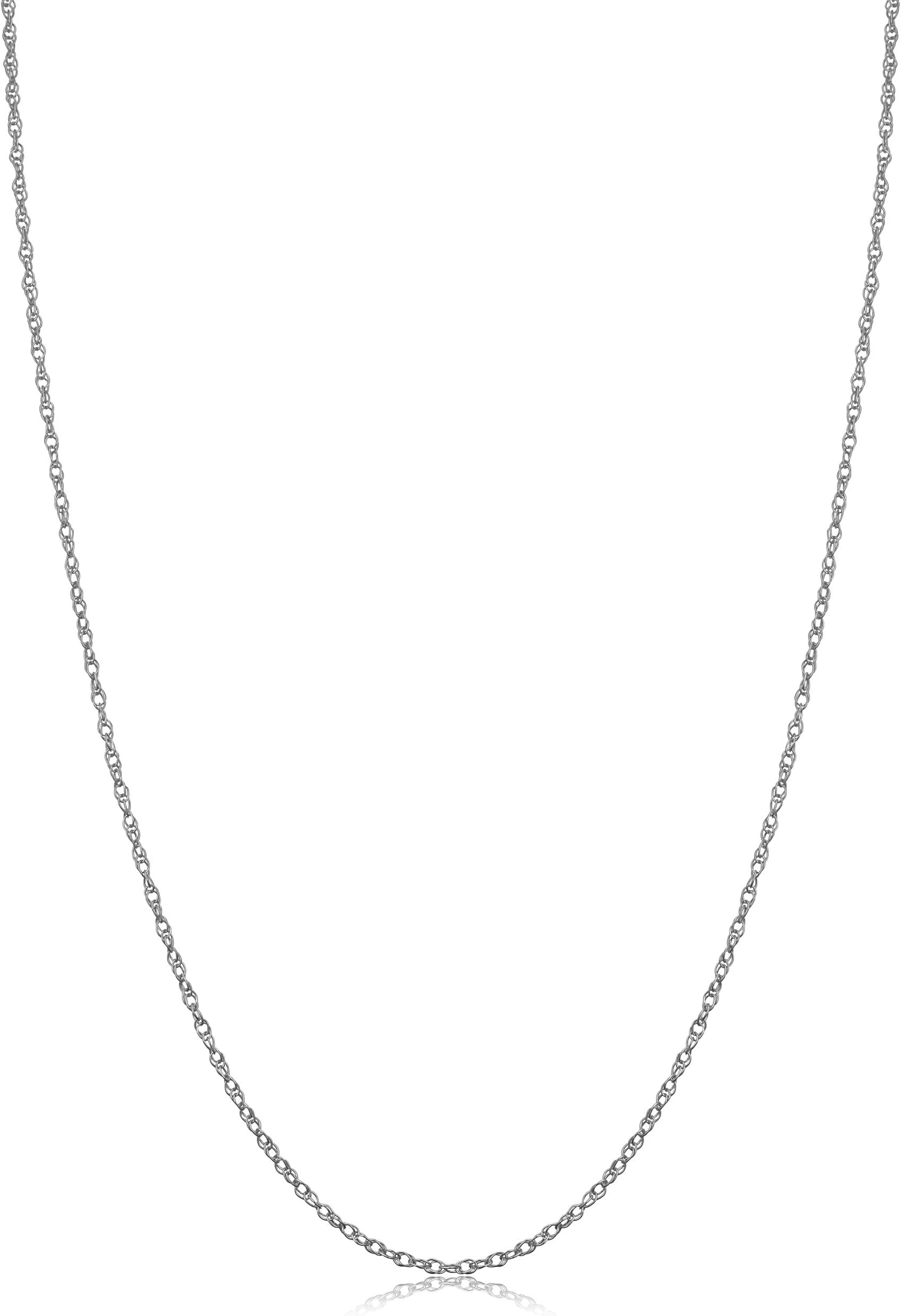 Kooljewelry Womens Classic Rope Chain - 14k White Gold Barely-There Necklace Thin Lightweight