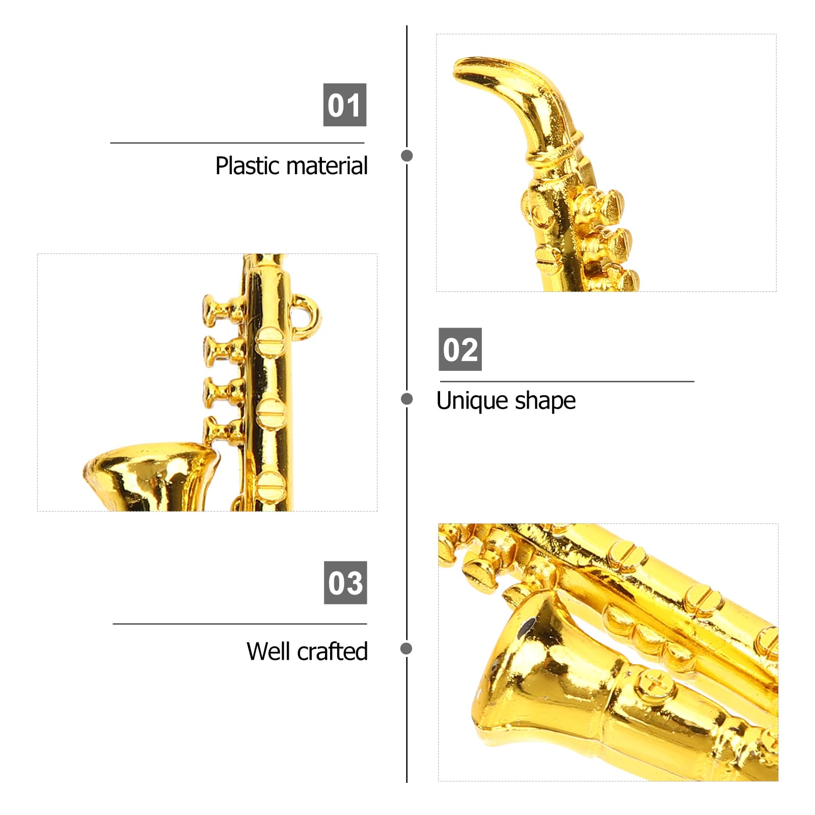 ifundom Miniature Musical Instruments Set 10Pcs Including Tiny Saxophone Model Small Plastic Toy Instruments for Dollhouse D Cor Photo Props Creative Kids Play - Image 3