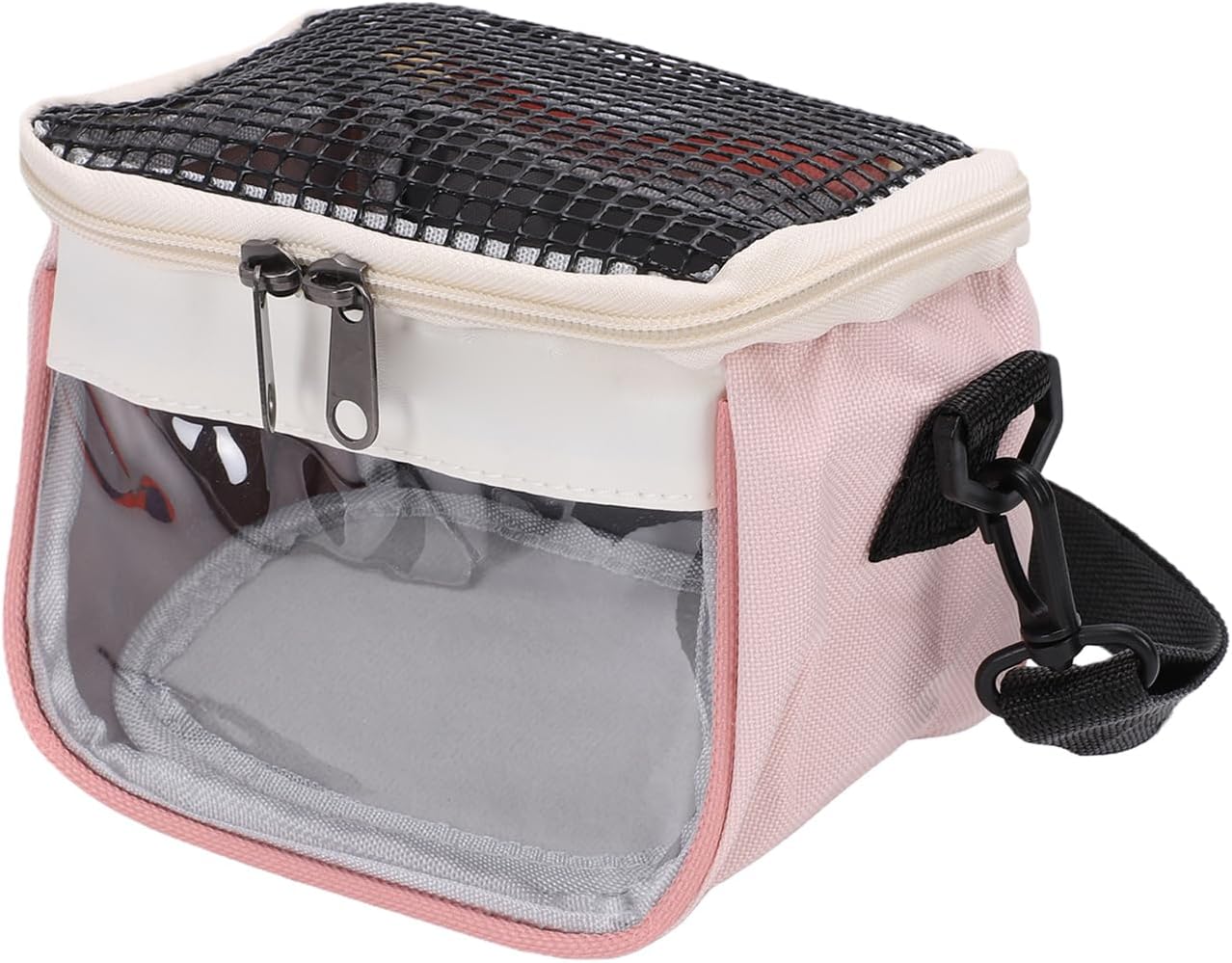 Pet Carrier Bag, Breathable Mesh, Clear Window, 15x11x15cm (Pink)