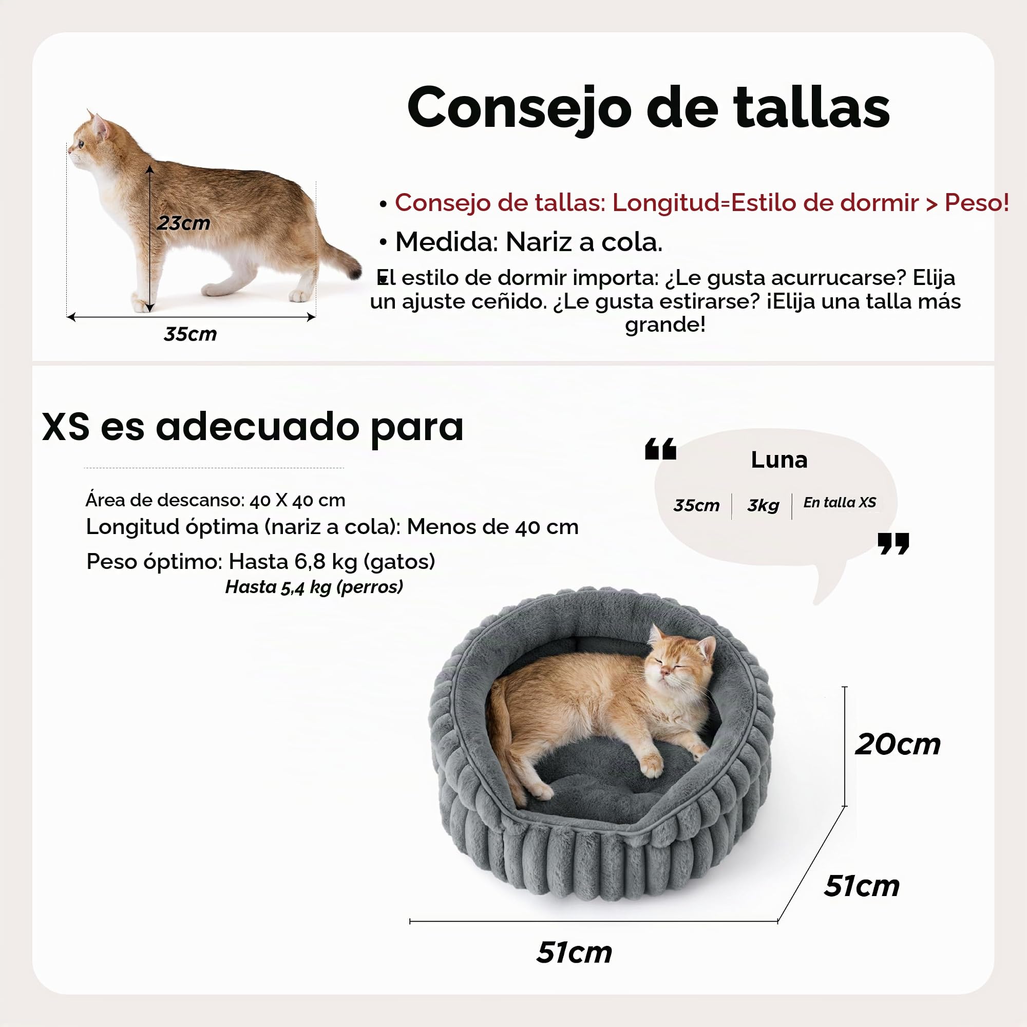 Bedsure Cama Gato Cama Cachorro Lavable Pana Polar, 51x51cm | Cama Gatito Redonda Estilo Abrazo Sueño Profundo Bordes Altos, Cojín Extraíble Reversible, Antideslizante, Gris