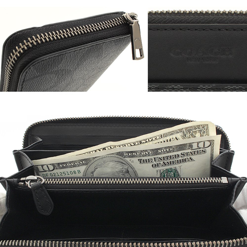 COACH 長財布 長財布 メンズ シグネチャー ブラック 品番 F75000 COACH 長財布 長財布 メンズ シグネチャー ブラック 品番 F75000