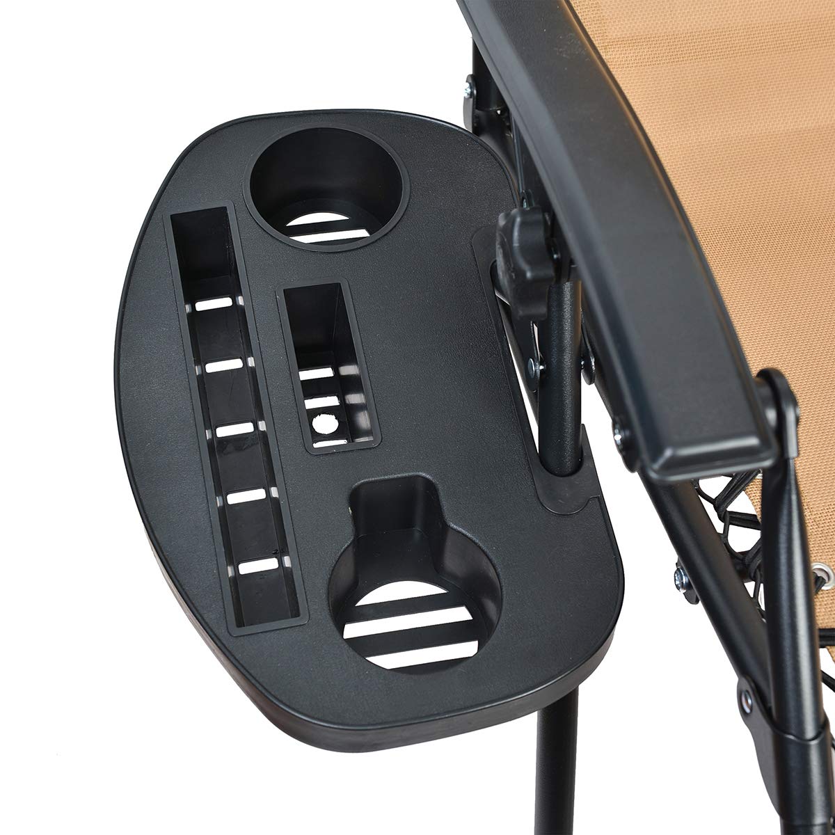 C-CHAIN Zero Gravity Chair Tray (2-Pack) - Large Cup Holder With Phone Slot & Snack Tray For Lounge Chairs