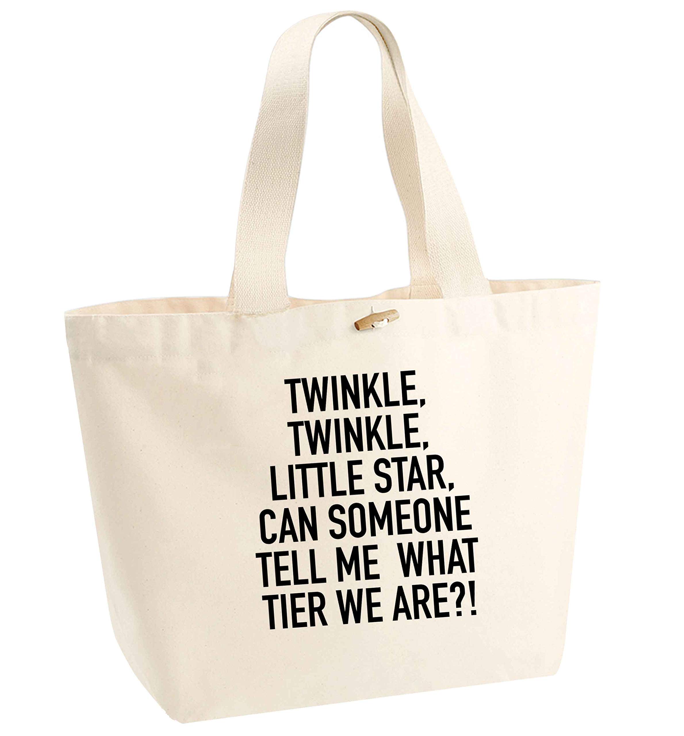 Flox CreativeOrganic Cotton Heavyweight Tote Bag Twinkle Twinkle Little Star Does Anyone Know What Tier We Are
