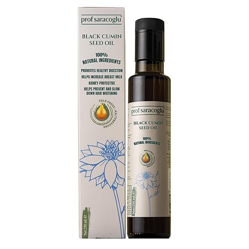 Prof Saracoglu Aceite de semilla de comino negro prensado en frío  Nigella sativa extraída en frío de semillas de comino negro, aceite de hierbas