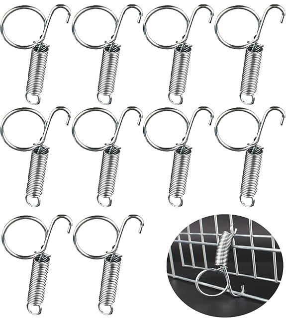 Gancho para Puerta de Jaula de Conejo,10 Piezas Gancho de Resorte para Jaula,Puerta de Jaula Gancho…