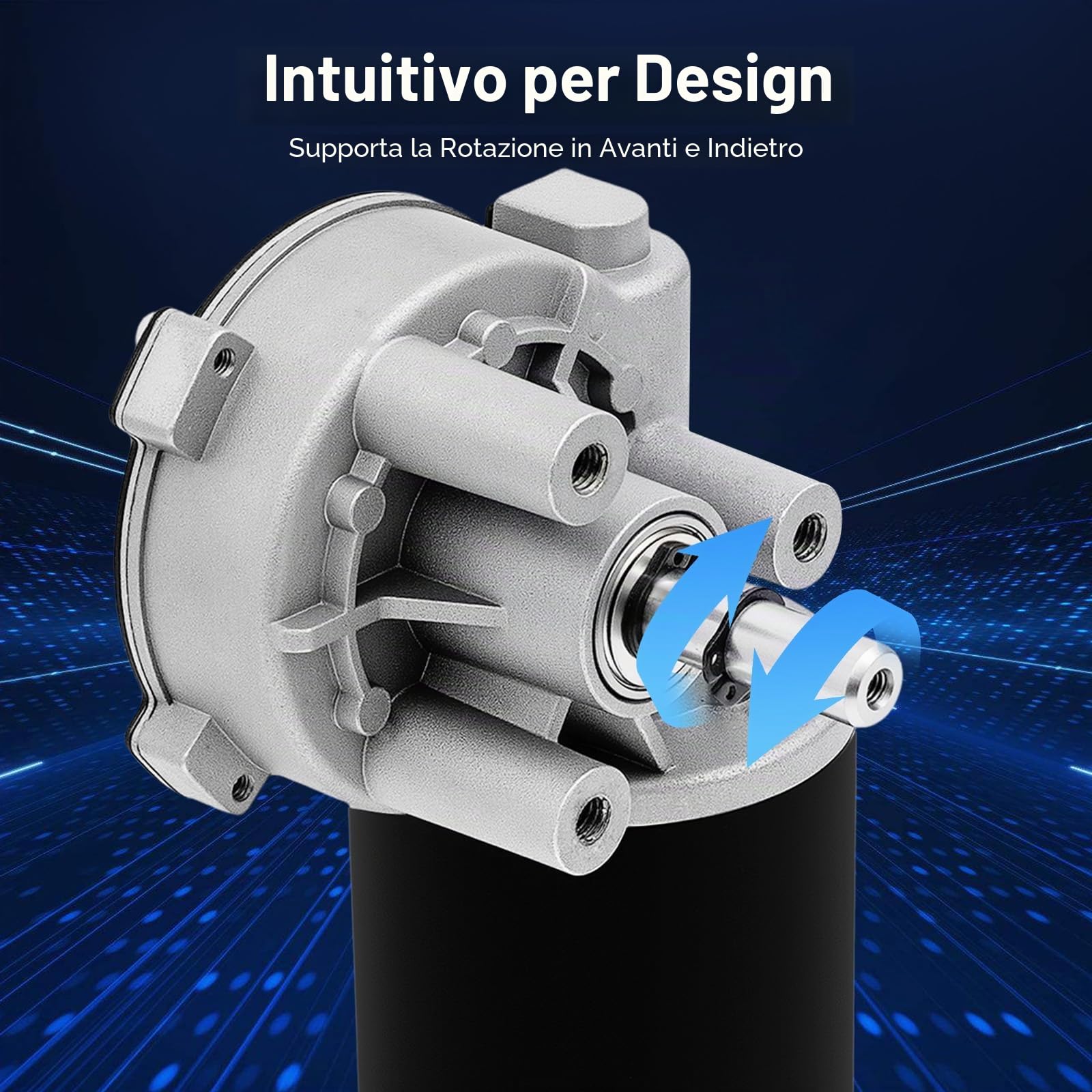 Motoriduttore 24V CC, 45W Motore Tergicristallo, 220 Giri/min a Vuoto, Alta Coppia, 3:60 Rapporto di Riduzione, Motore a Vite Senza Fine per Cancelli di Parcheggi, Porte e Finestre Automatiche